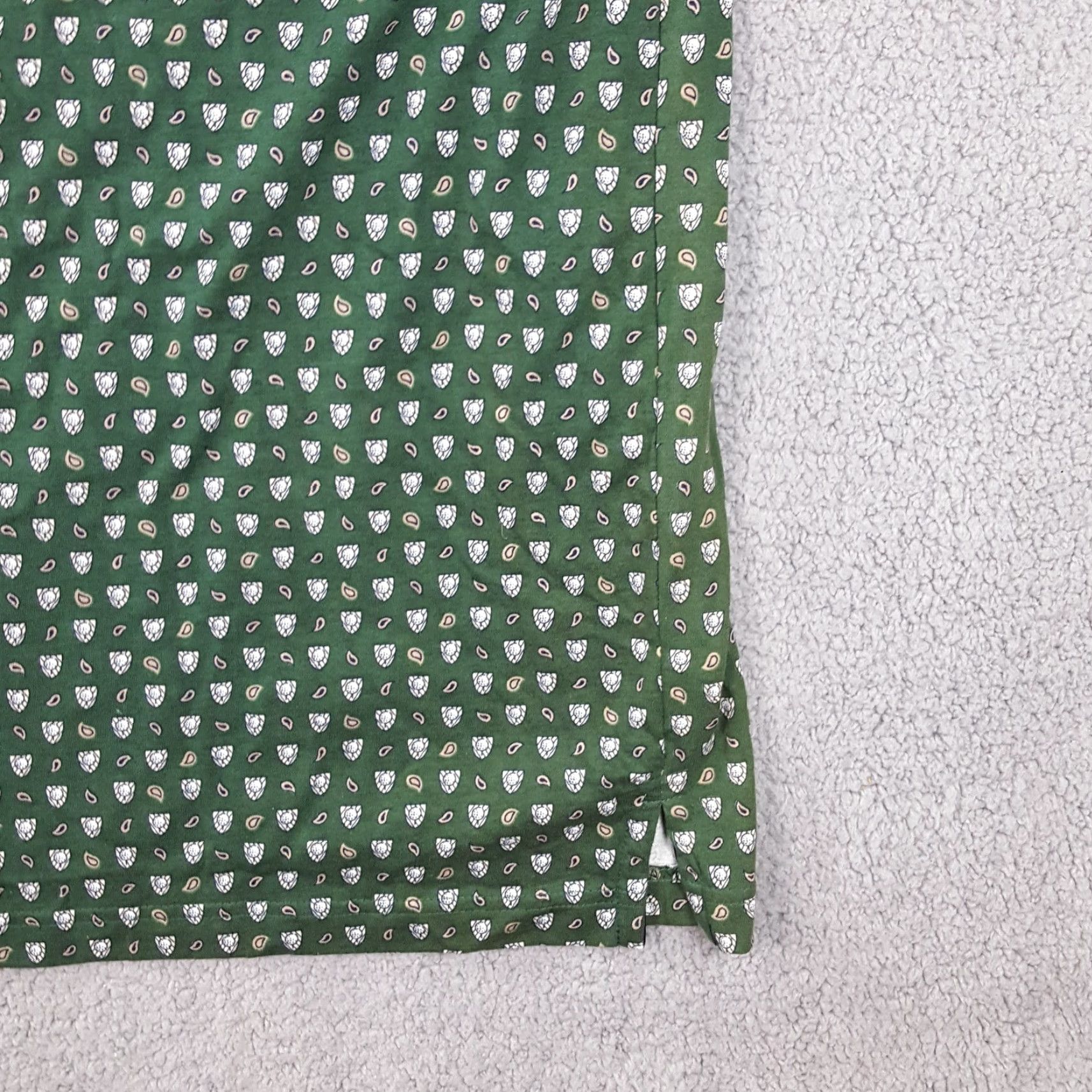Ralph Lauren VINTAGE Ralph Lauren 90s Green Paisley Polo Shirt Large Button Collar Men's Surf Preppy Size US L / EU 52-54 / 3 - 5 Thumbnail