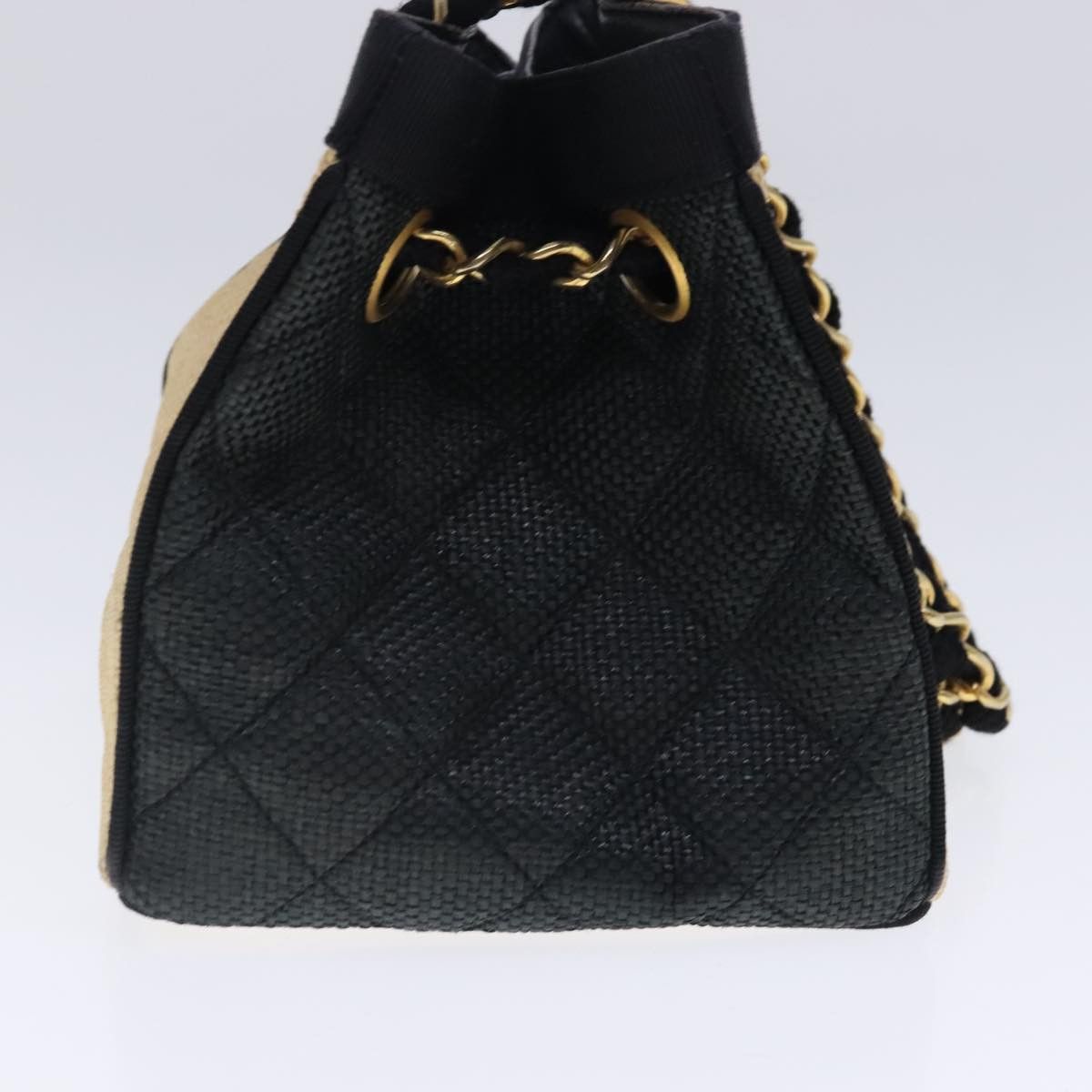 Chanel CHANEL Hand Bag Straw Beige Black CC Size ONE SIZE - 4 Thumbnail