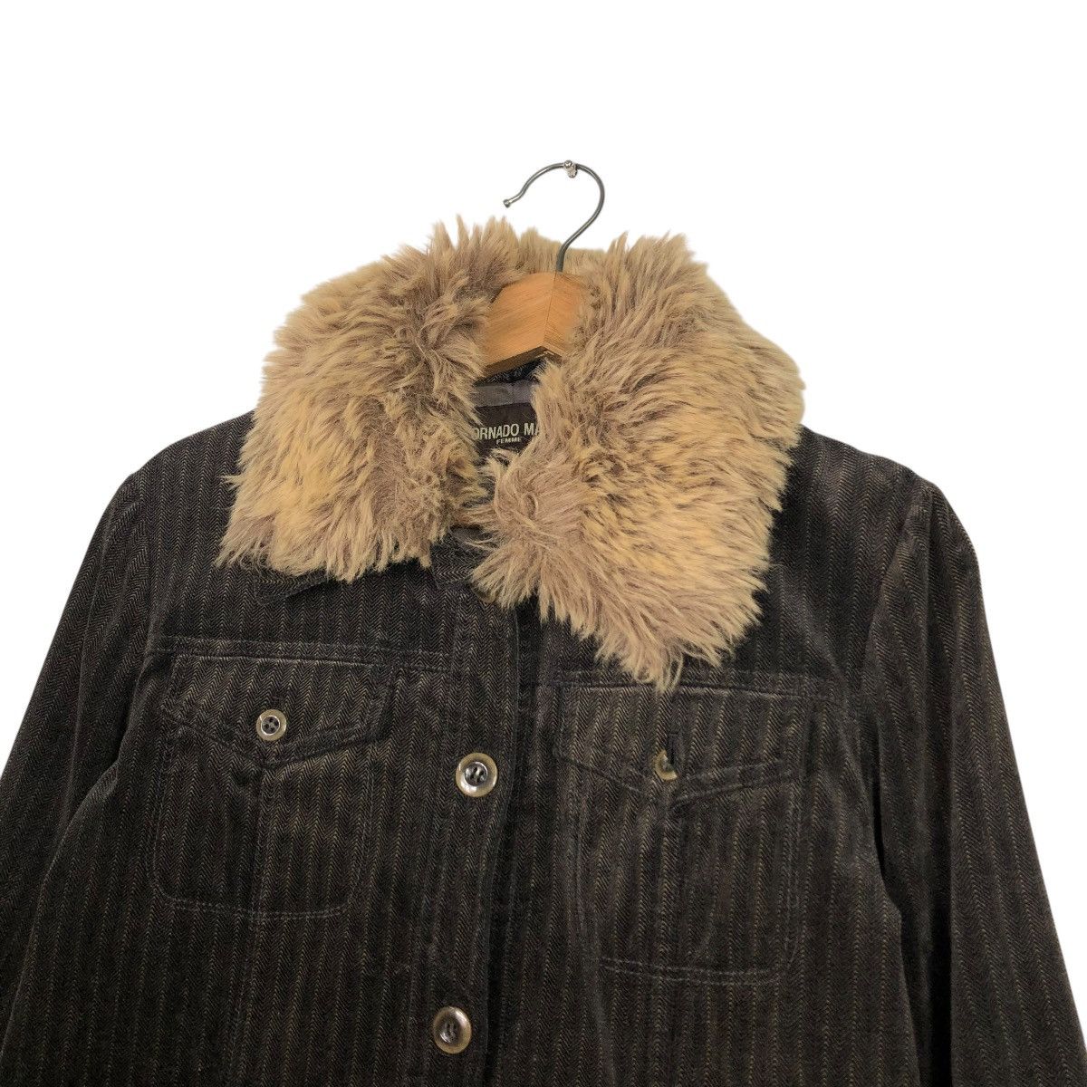 Tornado Mart 🔥VINTAGE HICKORY CHORE JACKET TORNADO MART MINK FUR COLLAR Size S / US 4 / IT 40 - 10 Thumbnail