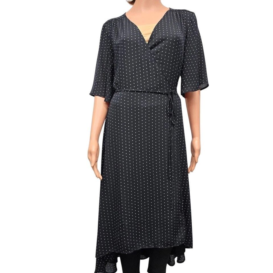 Lulus LULUS Farah Wrap Dress Pindot Triangle Print High low Midi Size M / US 6-8 / IT 42-44 - 6 Thumbnail