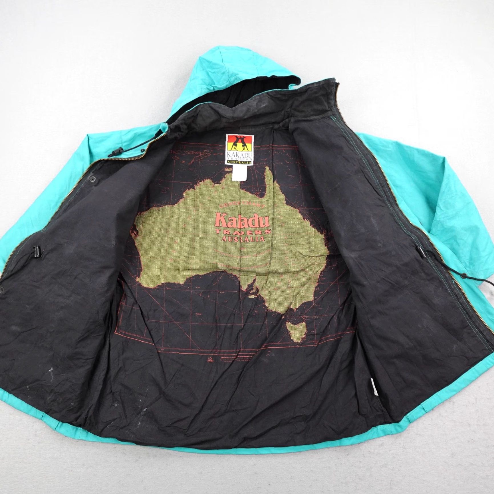 Altea VINTAGE Kakadu Traders Jacket XL Teal Hooded Parka Mens Outdoor Cotton Field Coat Size US XL / EU 56 / 4 - 7 Thumbnail