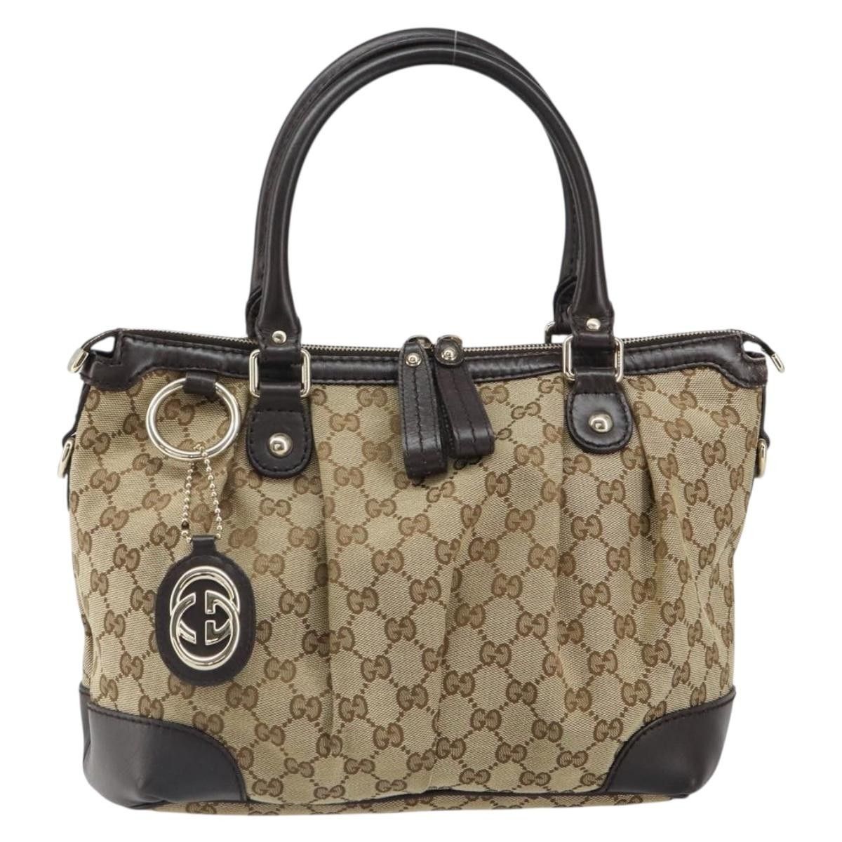 Gucci Gucci Sukey Top Handle Satchel GG Canvas with Leather Size ONE SIZE - 1 Thumbnail