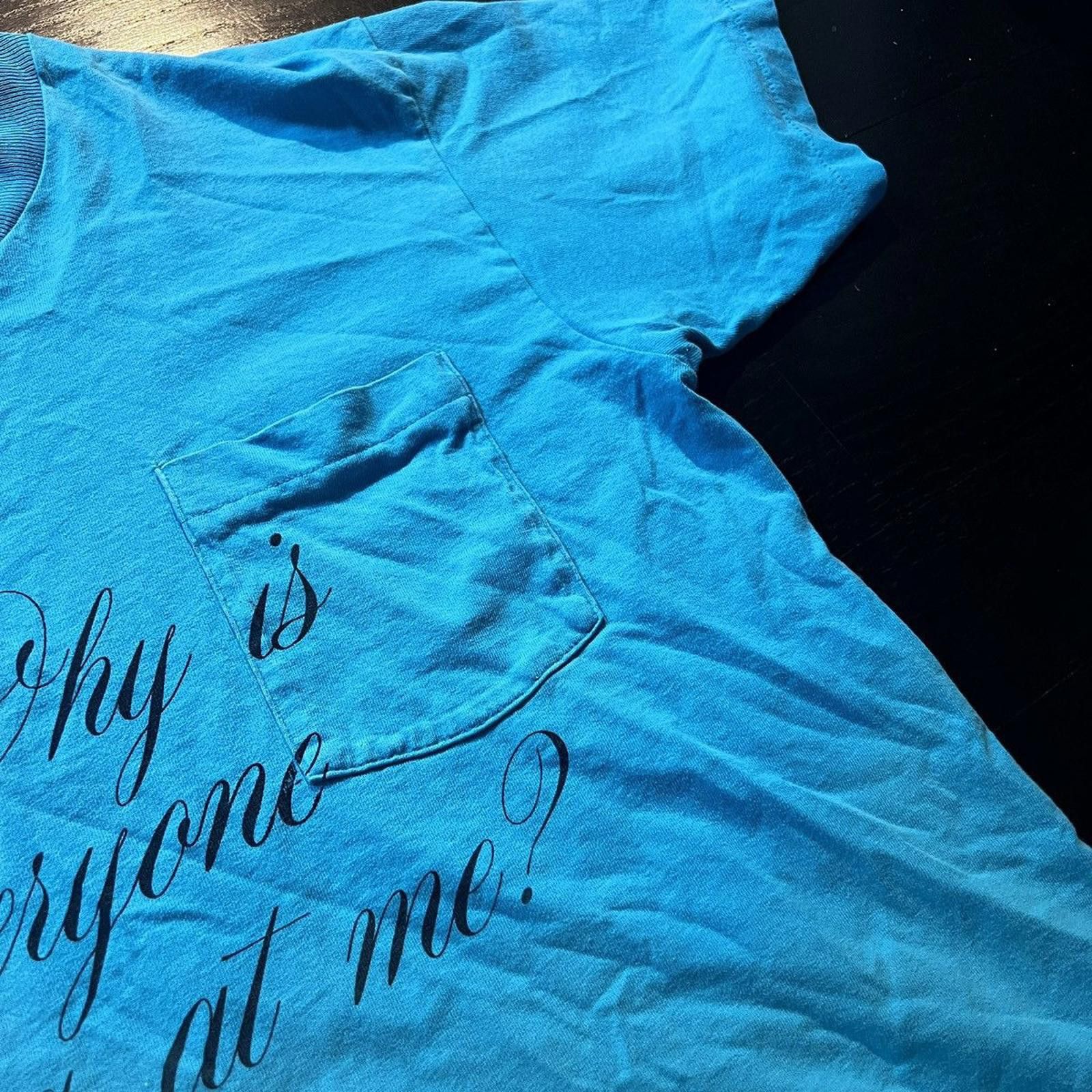 Vintage Vintage Blue “Why is Everyone Looking at Me?” T-Shirt Size US M / EU 48-50 / 2 - 3 Thumbnail