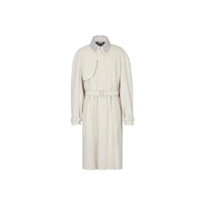 Dior Dior Beige Irregular Collar Trench Coat 0079 Size US L / EU 52-54 / 3 - 1 Thumbnail