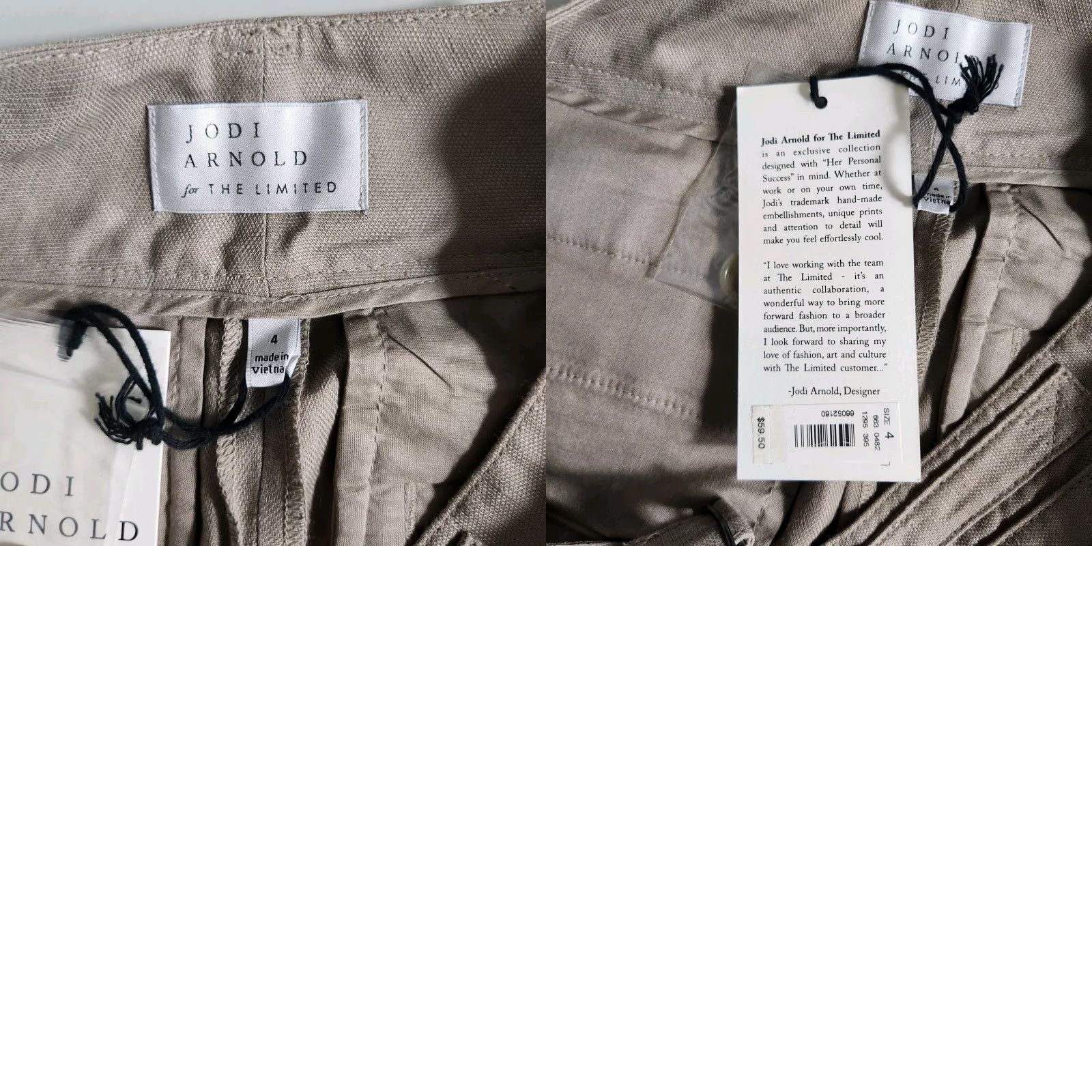 Vintage The Limited Jodi Arnold x High Rise Pleated Linen Blend Shorts-Size 4 (NWT) Size 27" / US 4 / IT 40 - 8 Thumbnail