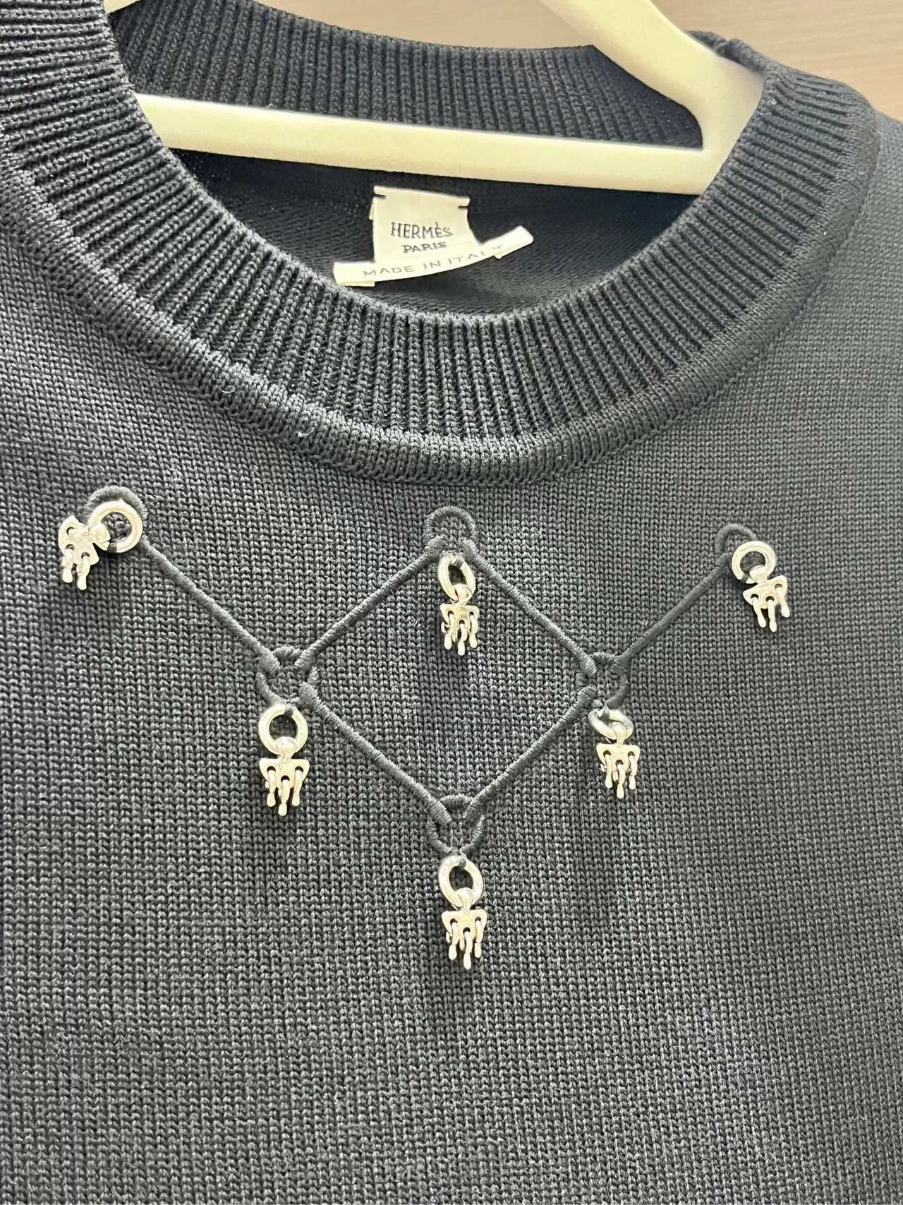 Hermes Hermes Knit Pendant Short Sleeve Top Size US S / EU 44-46 / 1 - 1 Thumbnail