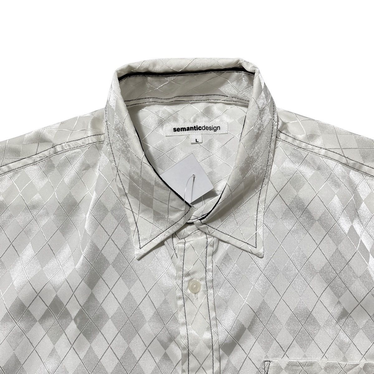 semanticdesign Semantic Design FW2022 - Satin Diamond Pattern Shirt Size US L / EU 52-54 / 3 - 3 Thumbnail