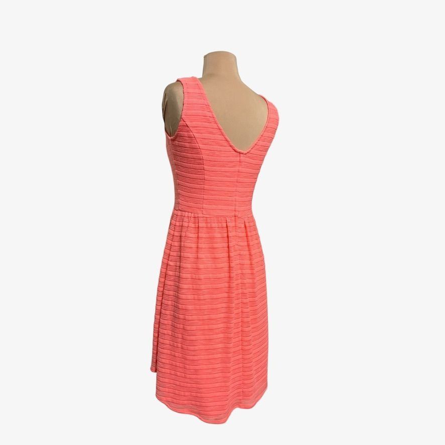Lilly Pulitzer Lilly Pulitzer Coral Fit & Flare Mini Dress S Textured Strip Size S / US 4 / IT 40 - 6 Thumbnail