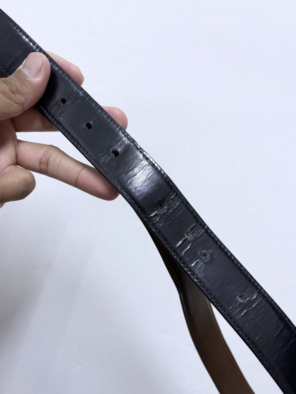 Gucci Vintage 90's Gucci G Buckle Luxury Leather Belt Size ONE SIZE - 6 Thumbnail