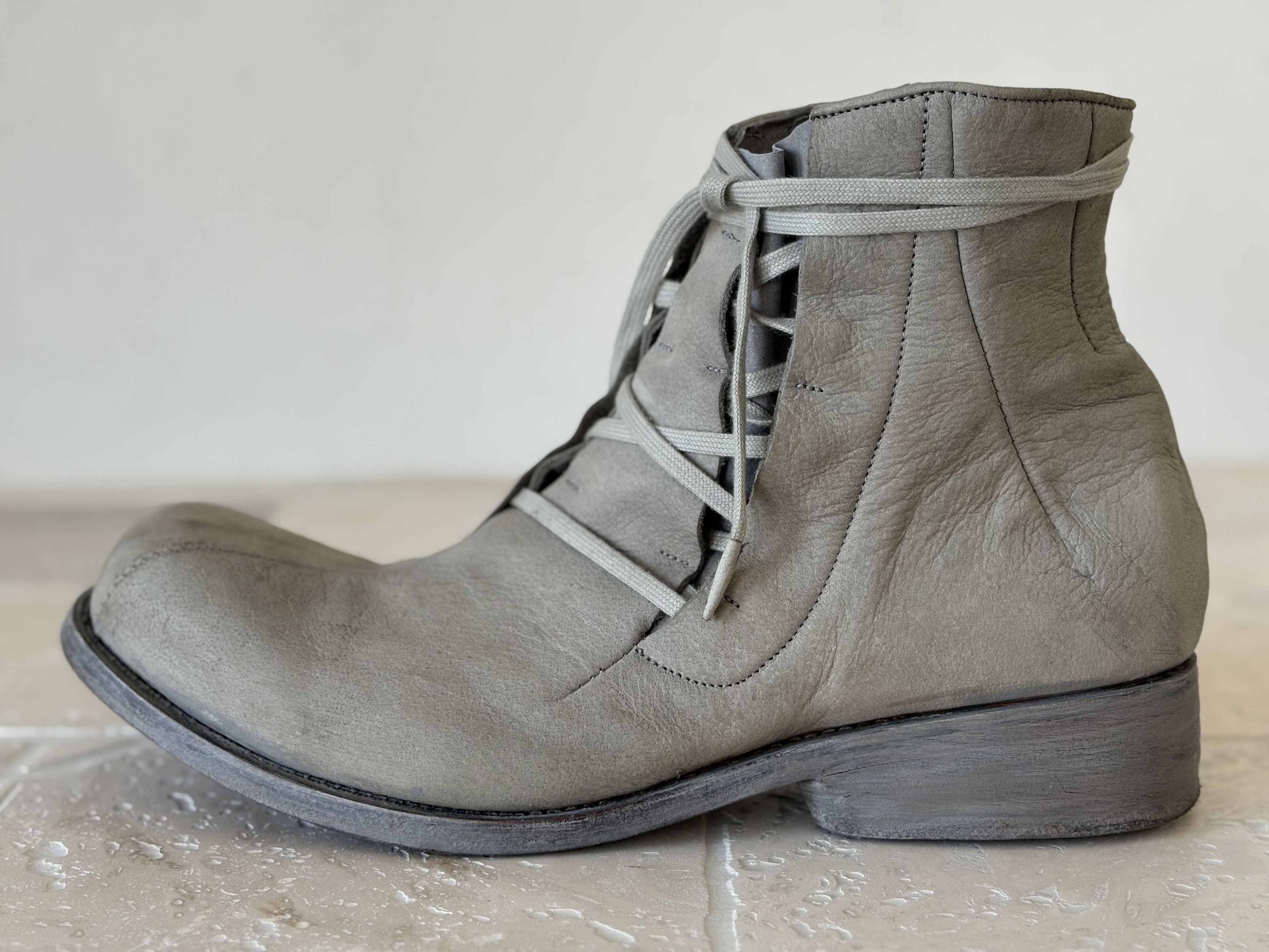 Leon Emanuel Blanck Distortion Short Work Boot, light grey, buffalo leather, Size US 11.5 / EU 44-45 - 2 Thumbnail
