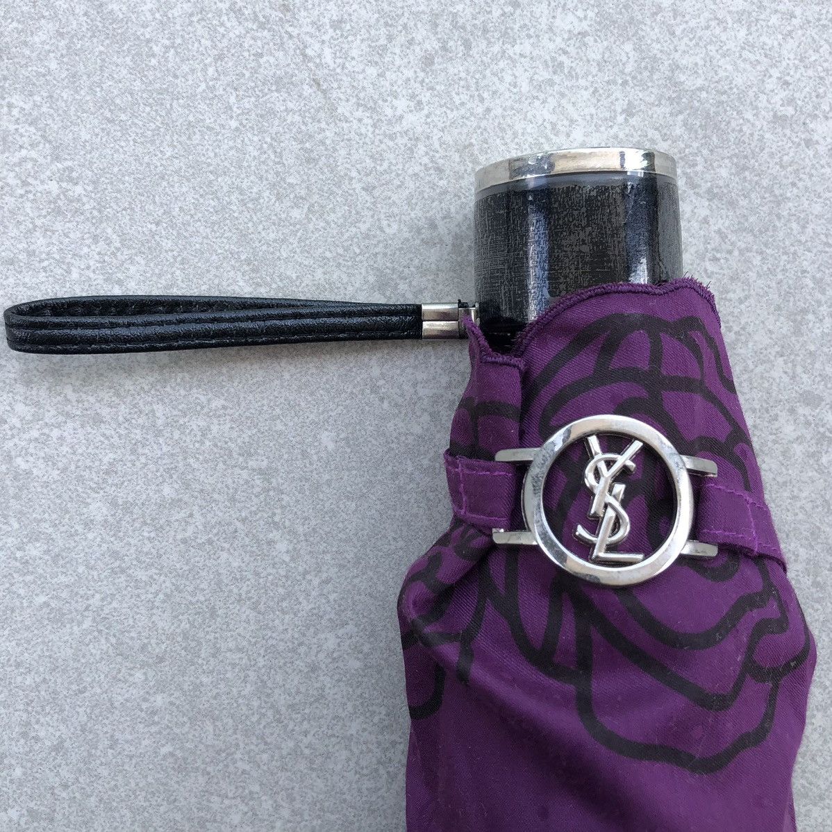 Yves Saint Laurent Saint Laurent Rose Pattern Folding Parasol Monogram YSL Size ONE SIZE - 14 Thumbnail