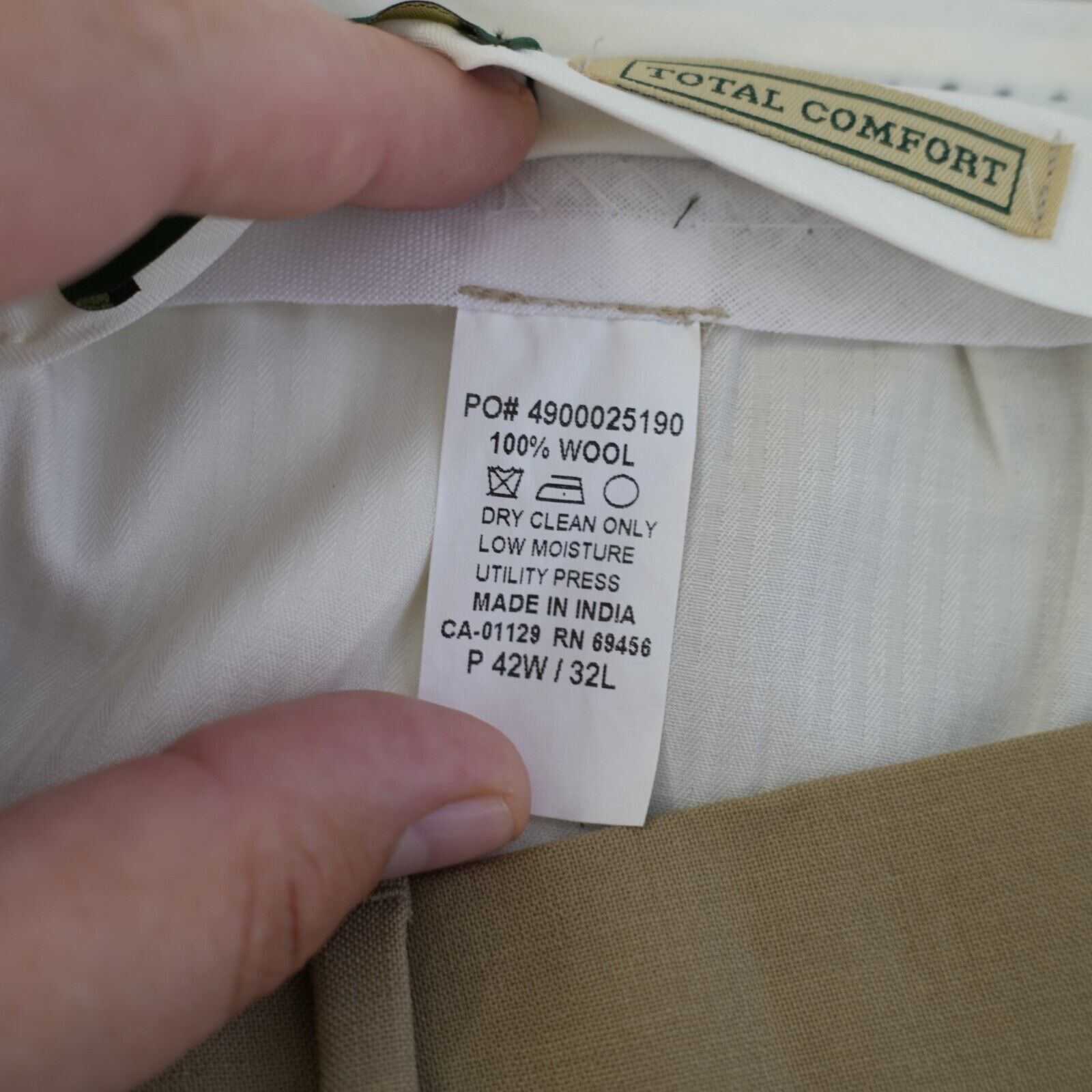 Lauren Ralph Lauren Lauren Ralph Lauren Wool Tan Flat Front Dress Pants 42/32 Hi Size 42R - 8 Thumbnail