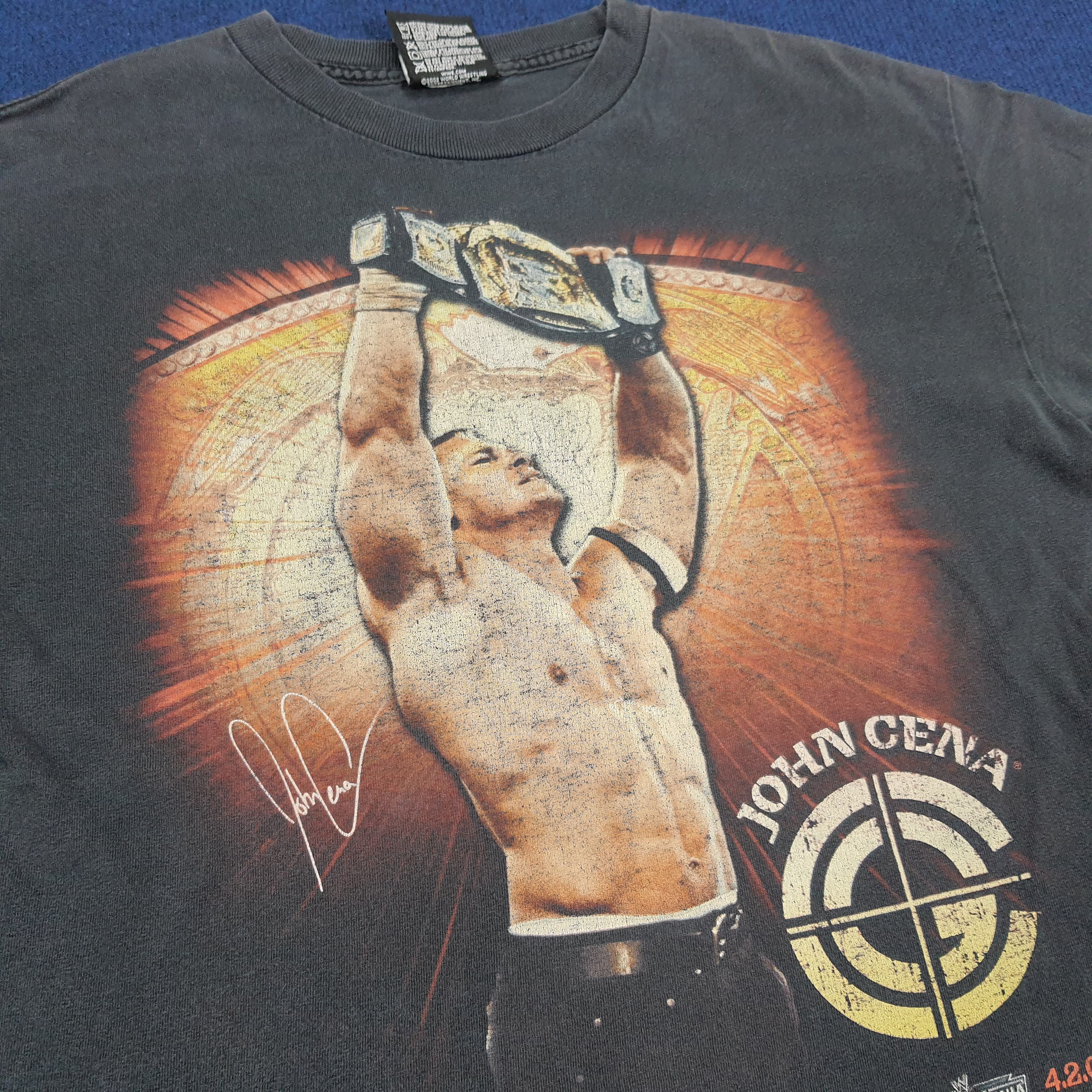 Vintage × WWE Vintage WWE Champion John Cena Wrestle Mania Tshirt Size US M / EU 48-50 / 2 - 2 Thumbnail