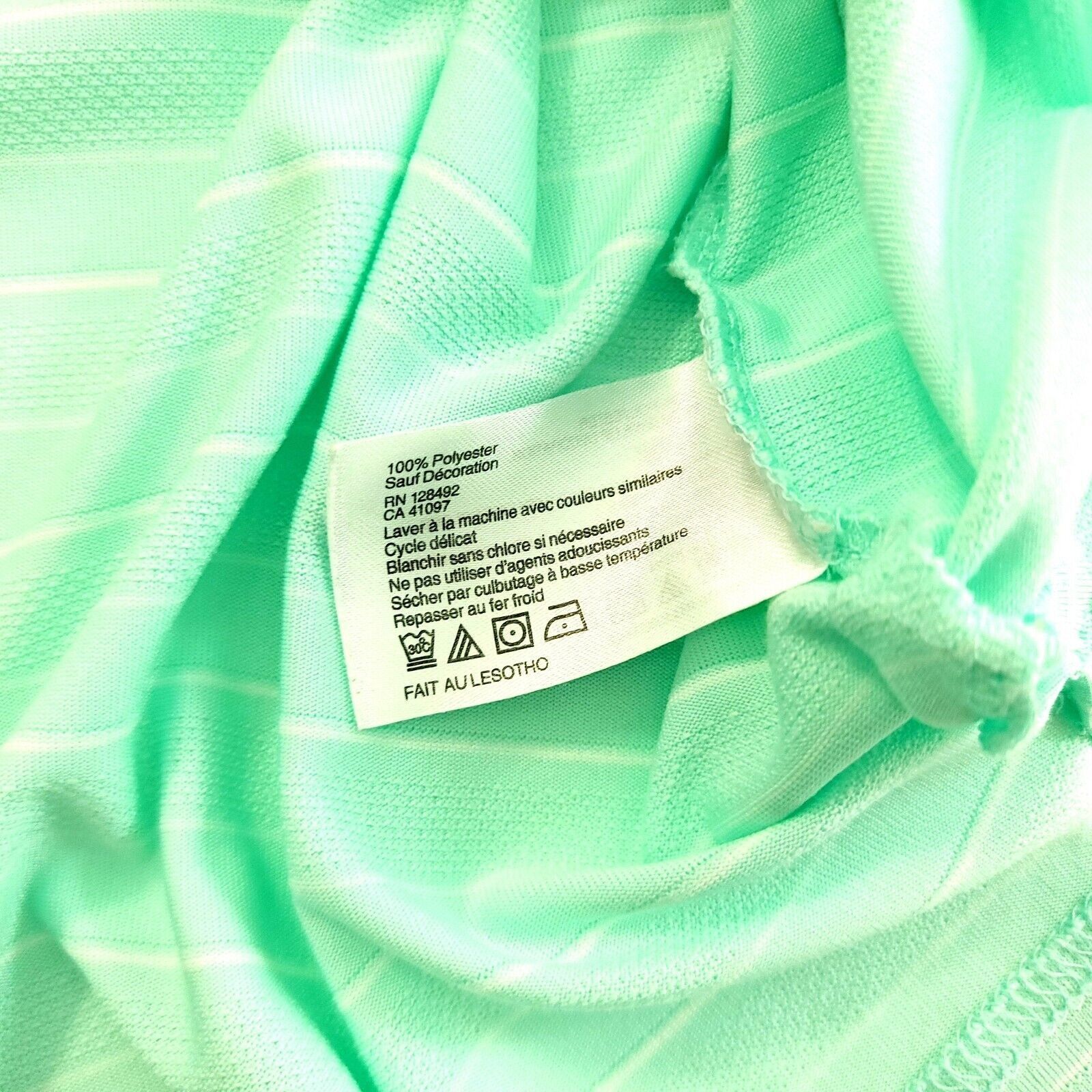 Greg Norman Greg Norman Large Play Dry Seafoam Green Striped Collared Po Size US L / EU 52-54 / 3 - 8 Thumbnail