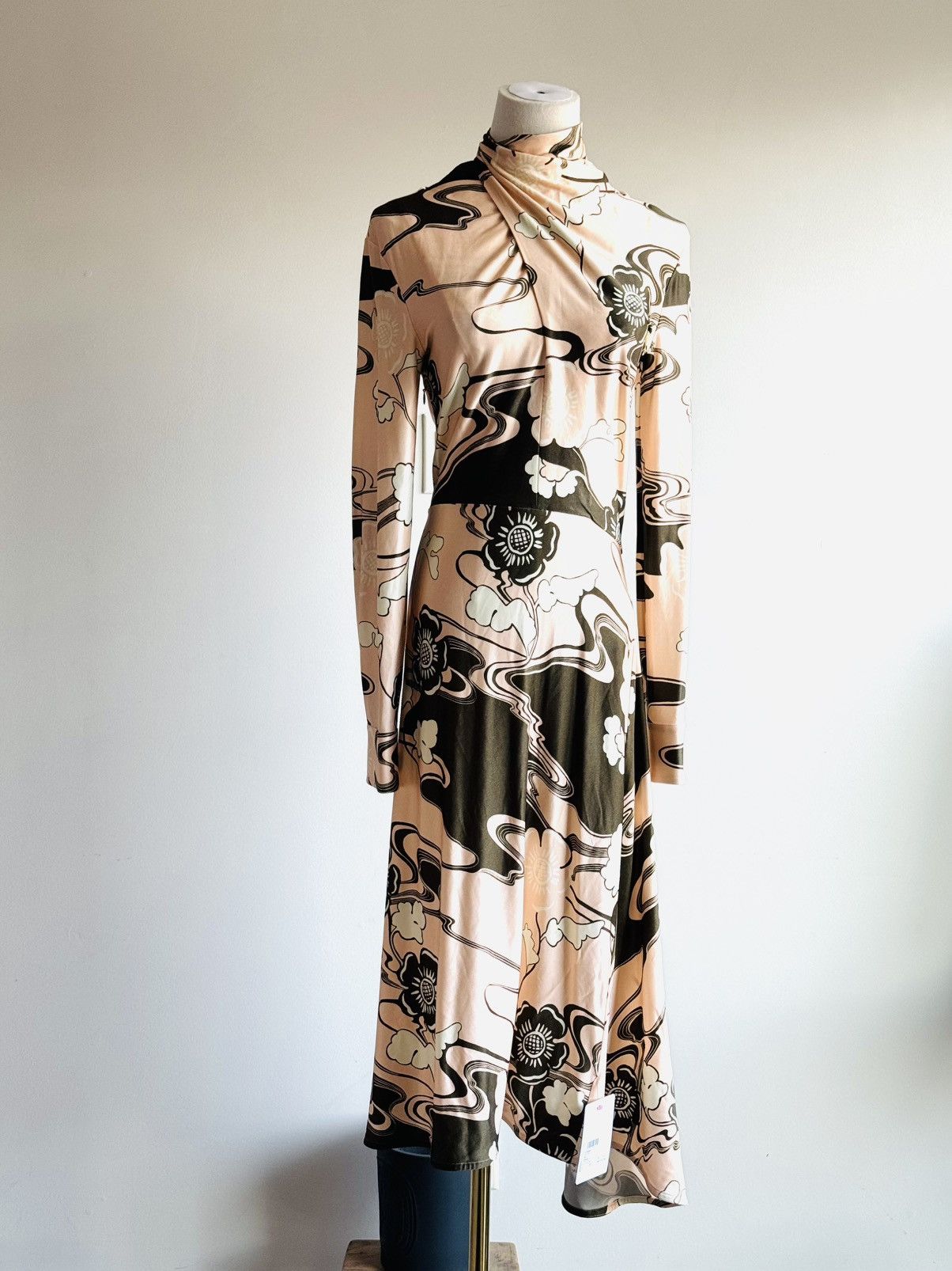 Jil Sander New ‘23 Jil Sander Midi dress peony abstract print sz 32 xs Size XXS / US 00 / IT 34 - 2 Thumbnail