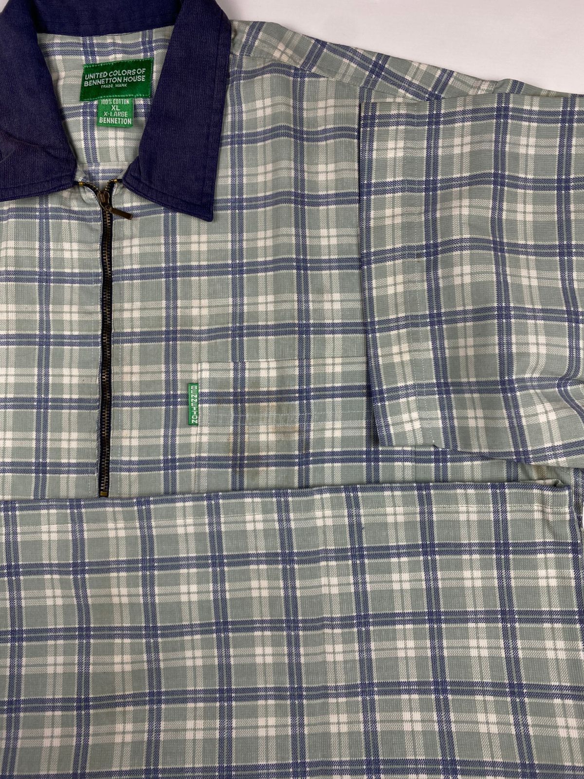 Benetton Vintage Benetton Plan Half Zip Shirt Size US XL / EU 56 / 4 - 5 Thumbnail