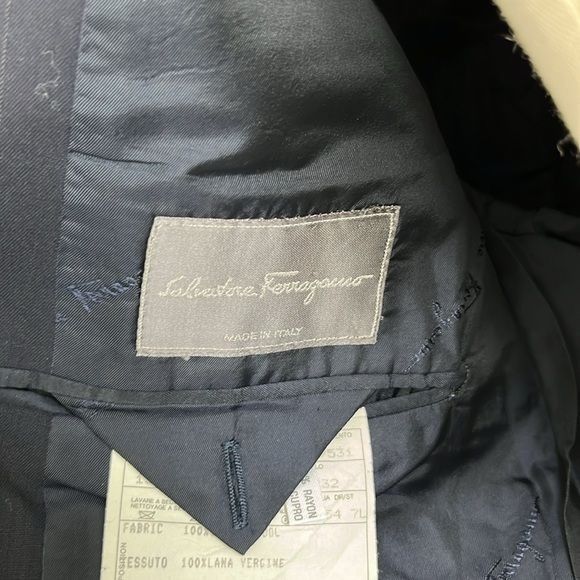 Salvatore Ferragamo Salvatore Ferragamo Wool Solid 2 Button Suit Jacket Blazer Size 44L - 7 Thumbnail