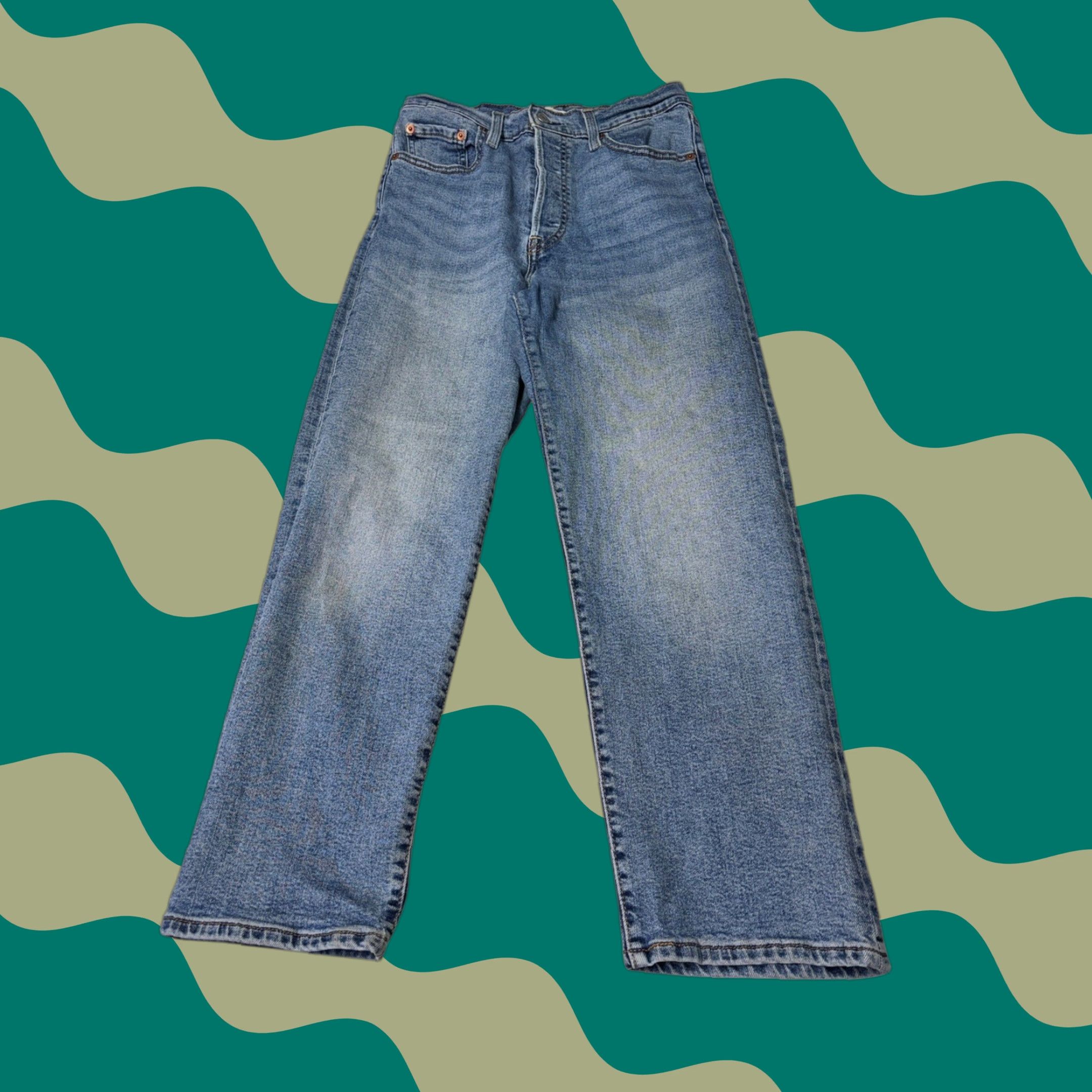 Levi's Levi's Ribcage Straight Ankle Jeans Womens 29X25 Blue High Rise Button Fly Denim Size 29" - 1 Thumbnail
