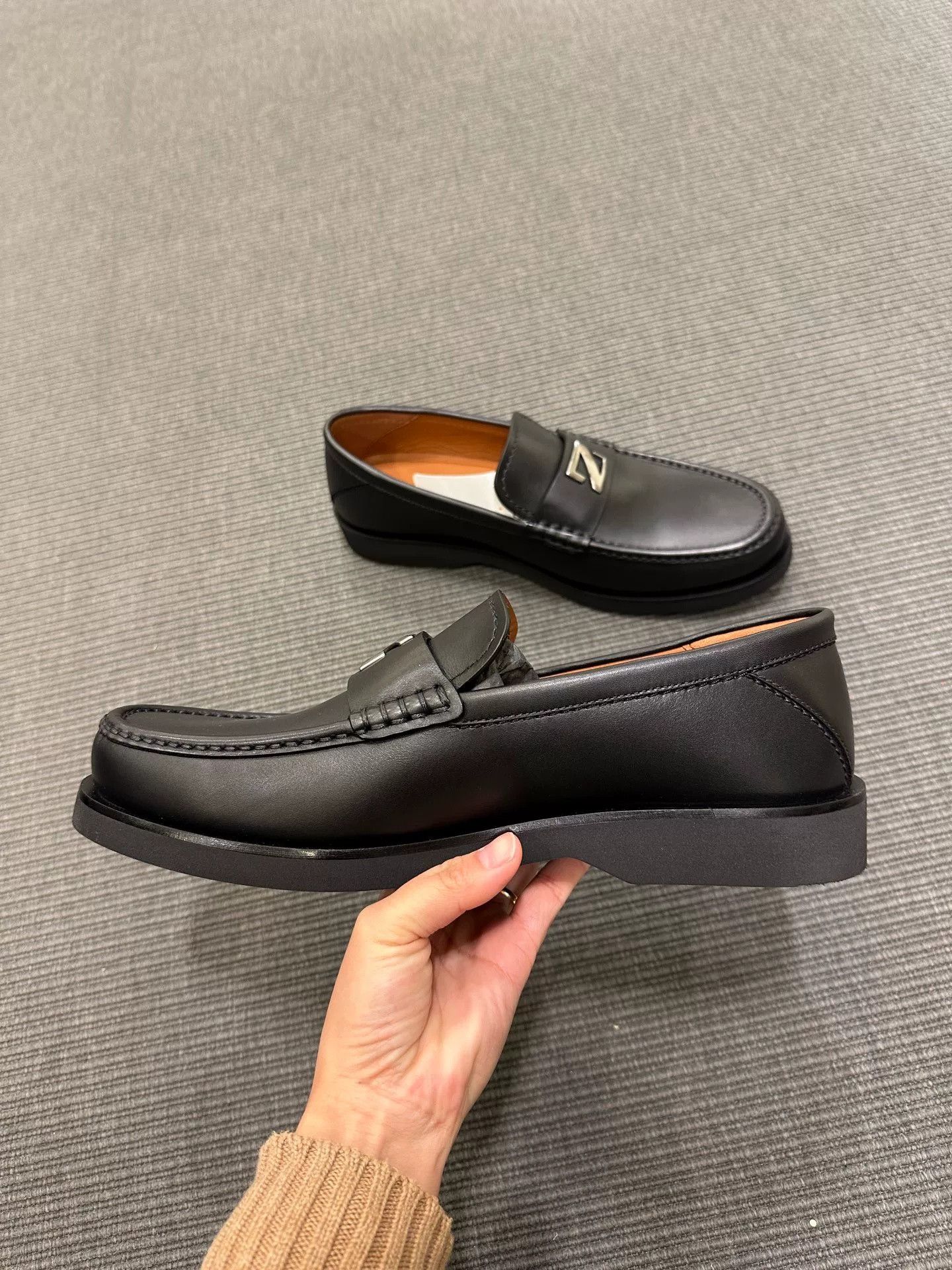 Ermenegildo Zegna Zegna Black Leather Men's Loafers Size US 10 / EU 43 - 8 Thumbnail