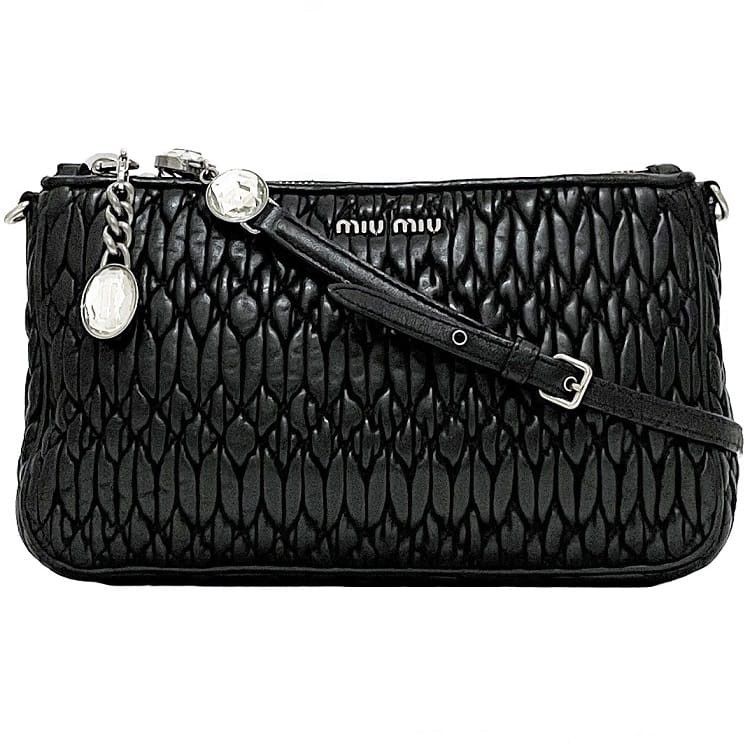 Miu Miu MIU MIU Shoulder Bag Black Leather Size ONE SIZE - 1 Thumbnail
