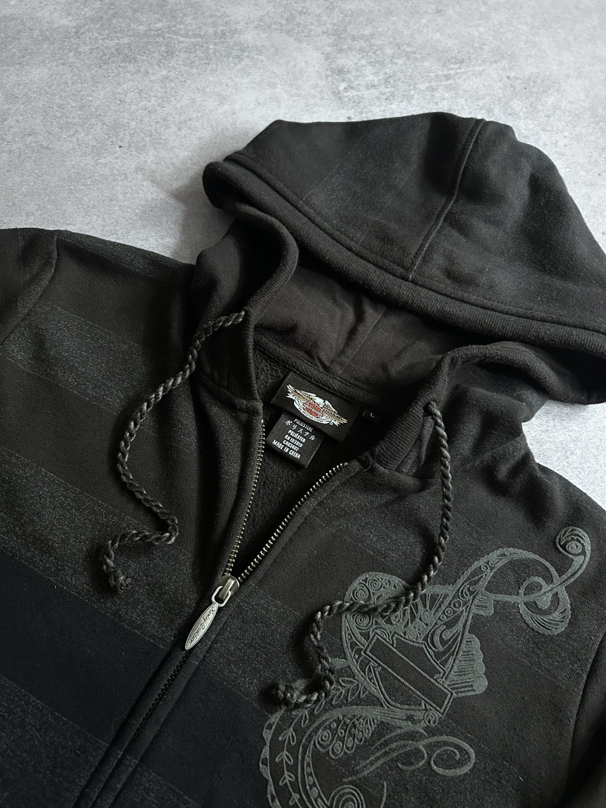 Harley Davidson Vintage Harley Davidson Y2k striped zip-hoodies very rare Size US S / EU 44-46 / 1 - 5 Thumbnail