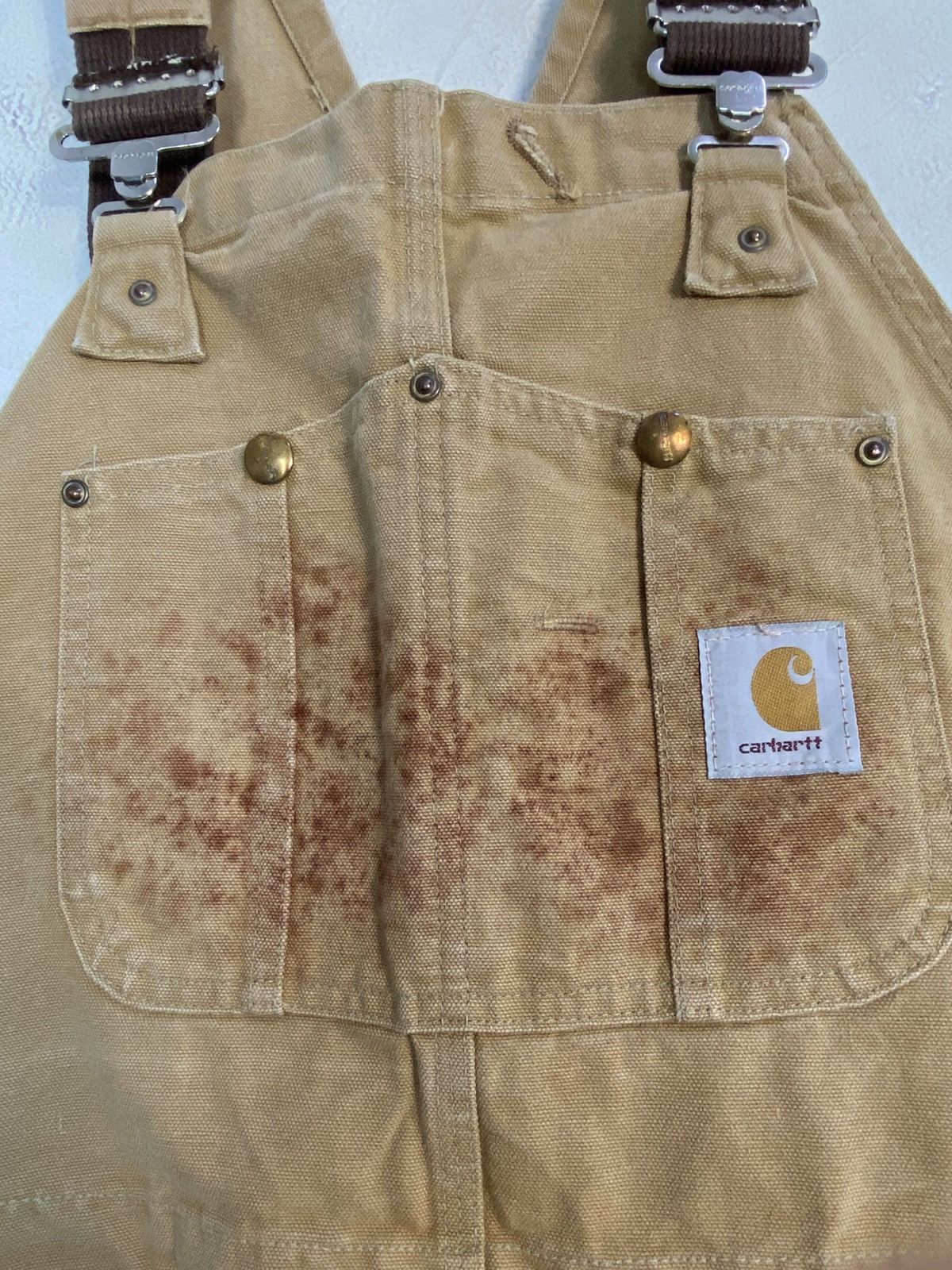 Carhartt 90s Carhartt Double Knee Duck Canvas Bib Overall Workwear Size US 40 / EU 56 - 5 Thumbnail