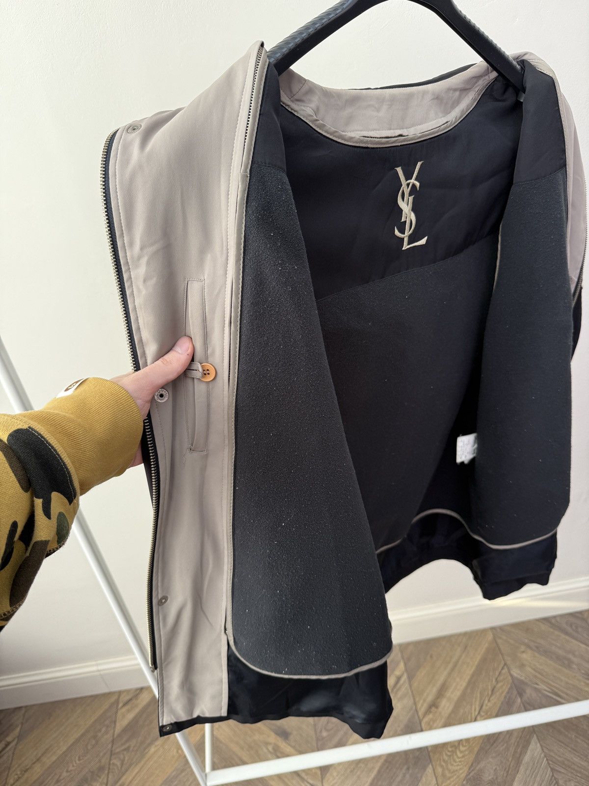 Yves Saint Laurent Vintage Yves Saint Laurent YSL Black Jacket Fleece Lined Zip Size US L / EU 52-54 / 3 - 8 Thumbnail
