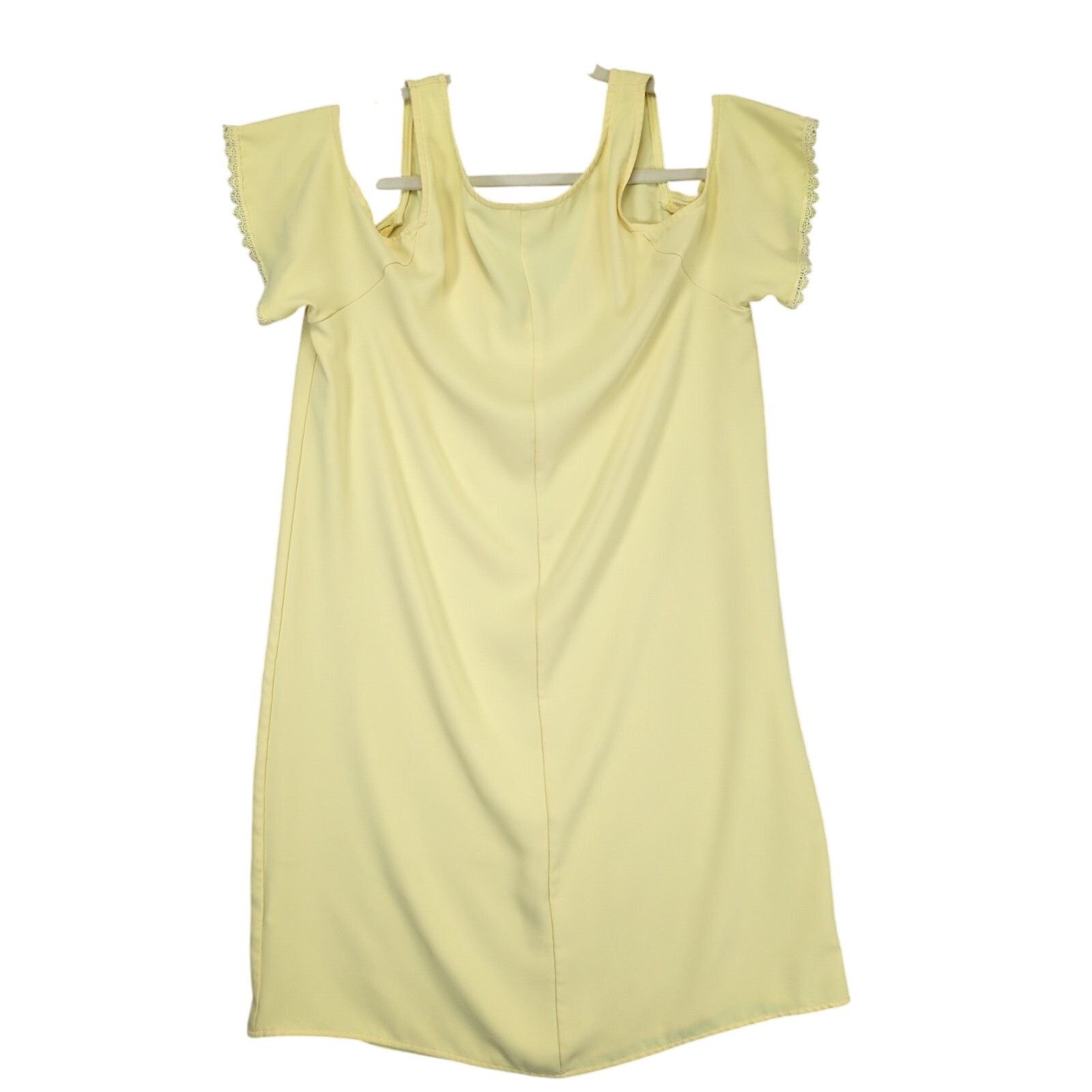 Other Everly Butter Yellow Open Shoulder V-Neck Mini Dress Size L / US 10 / IT 46 - 3 Thumbnail