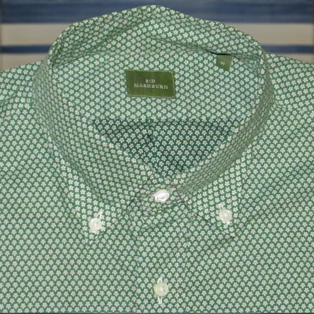 Sid Mashburn SID MASHBURN Green Floral Short Sleeve Button Down Shirt Medium Mens XS? Size US M / EU 48-50 / 2 - 1 Thumbnail