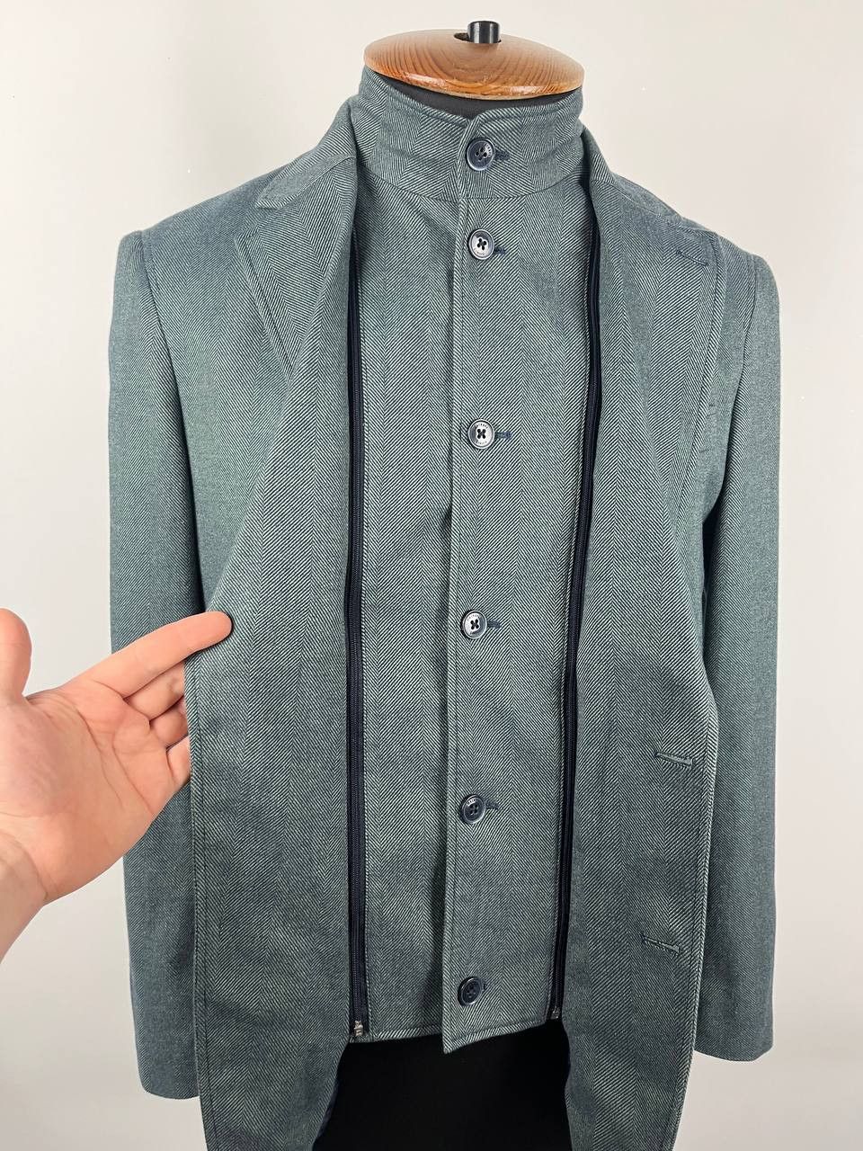 Hackett Hackett London Men's Green Herringbone Blazer Size US M / EU 48-50 / 2 - 5 Thumbnail