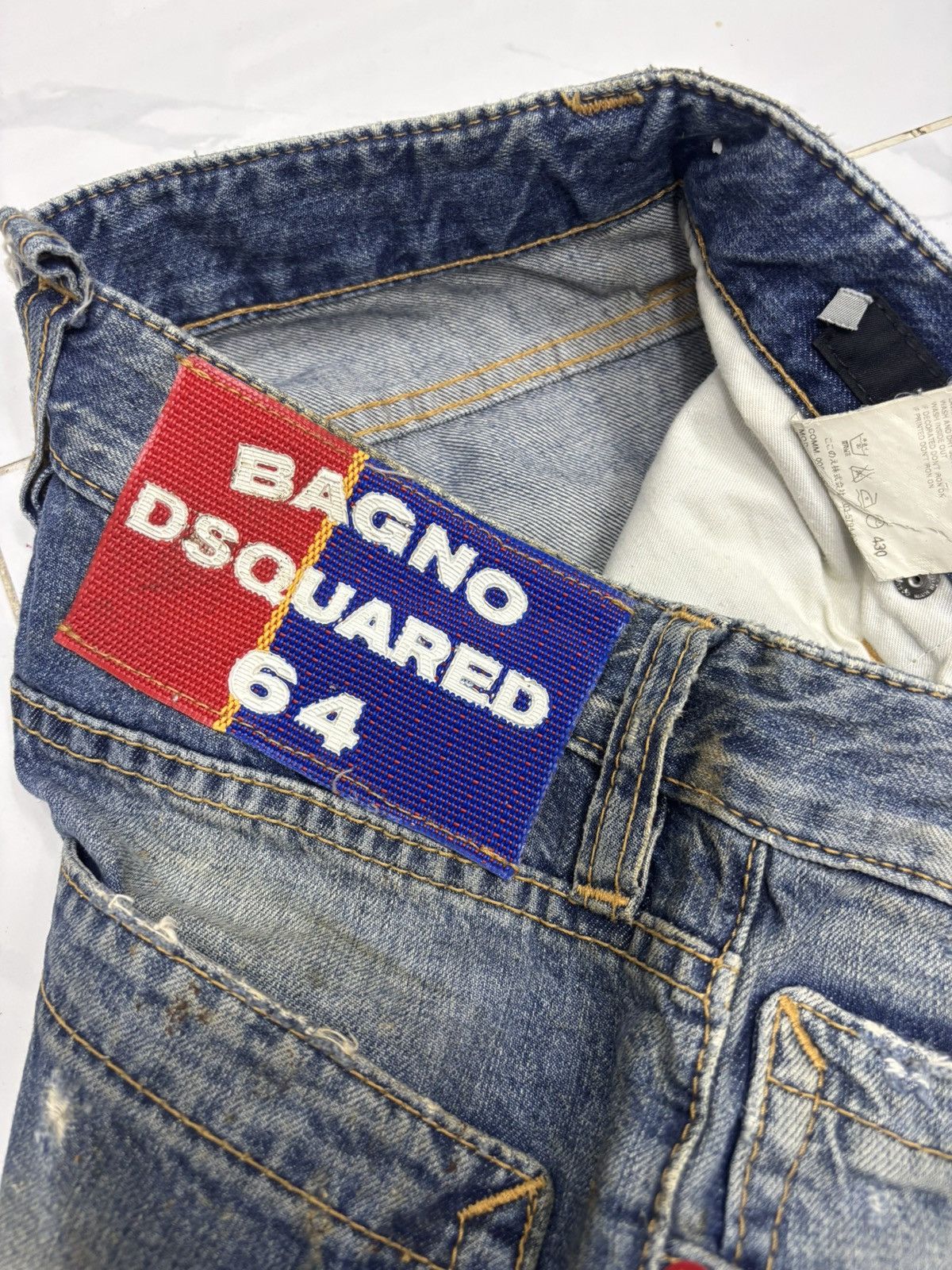 Dsquared2 Dsquared2 Bagno Straight Leg Fit Distressed Denim Jeans Size 28" / US 6 / IT 42 - 10 Thumbnail