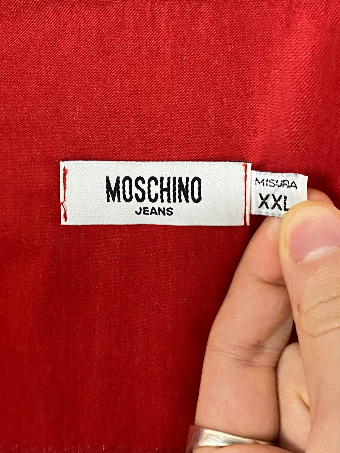 Moschino × Vintage Moschino Jeans Big Logo Vintage Men's Short Sleeve Shirt Size US XXL / EU 58 / 5 - 5 Thumbnail