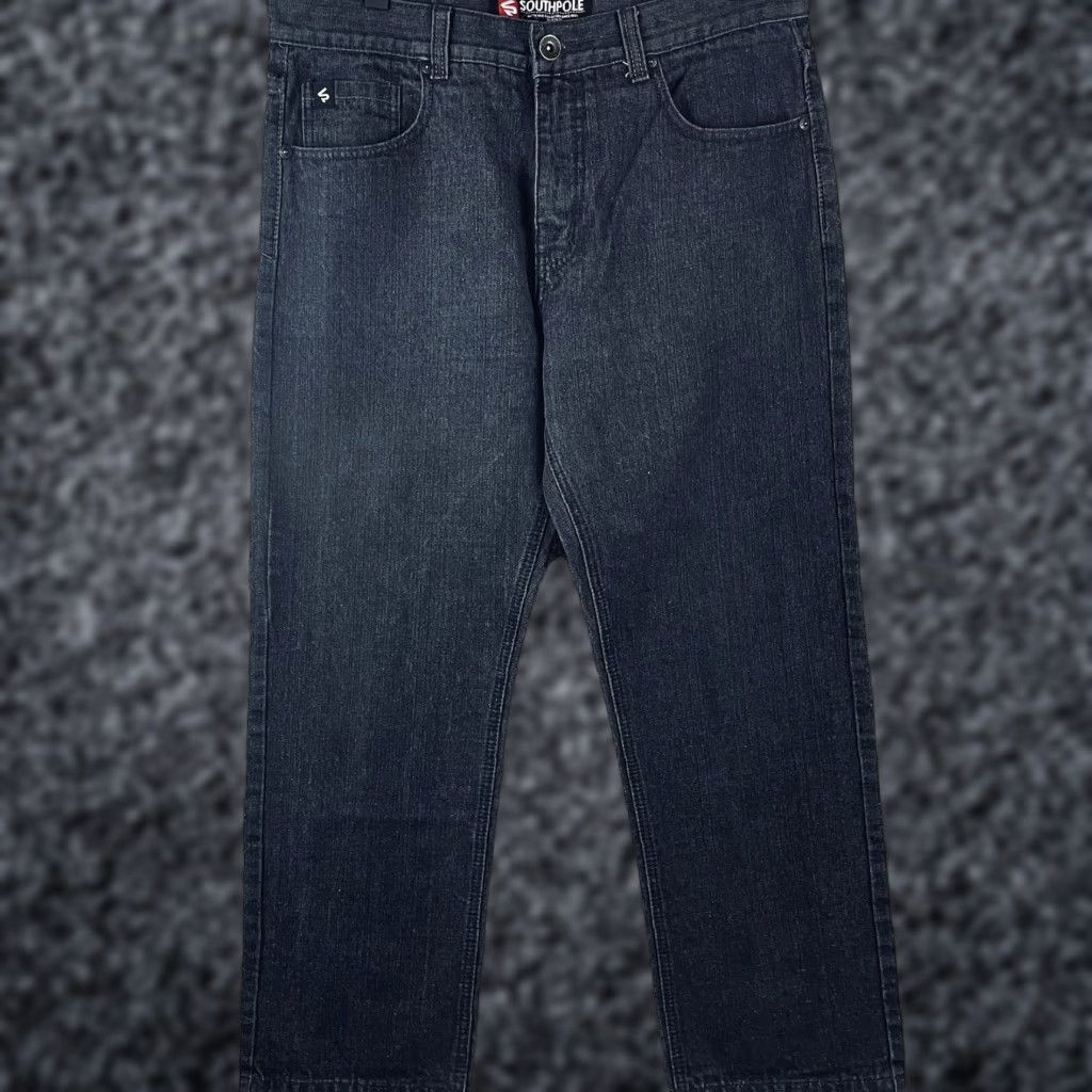 Southpole VINTAGE Southpole Jeans 36x30 Black Denim Grunge 5-Pocket Relaxed Wide-Leg Mens Jeans Size US 36 / EU 52 - 1 Thumbnail