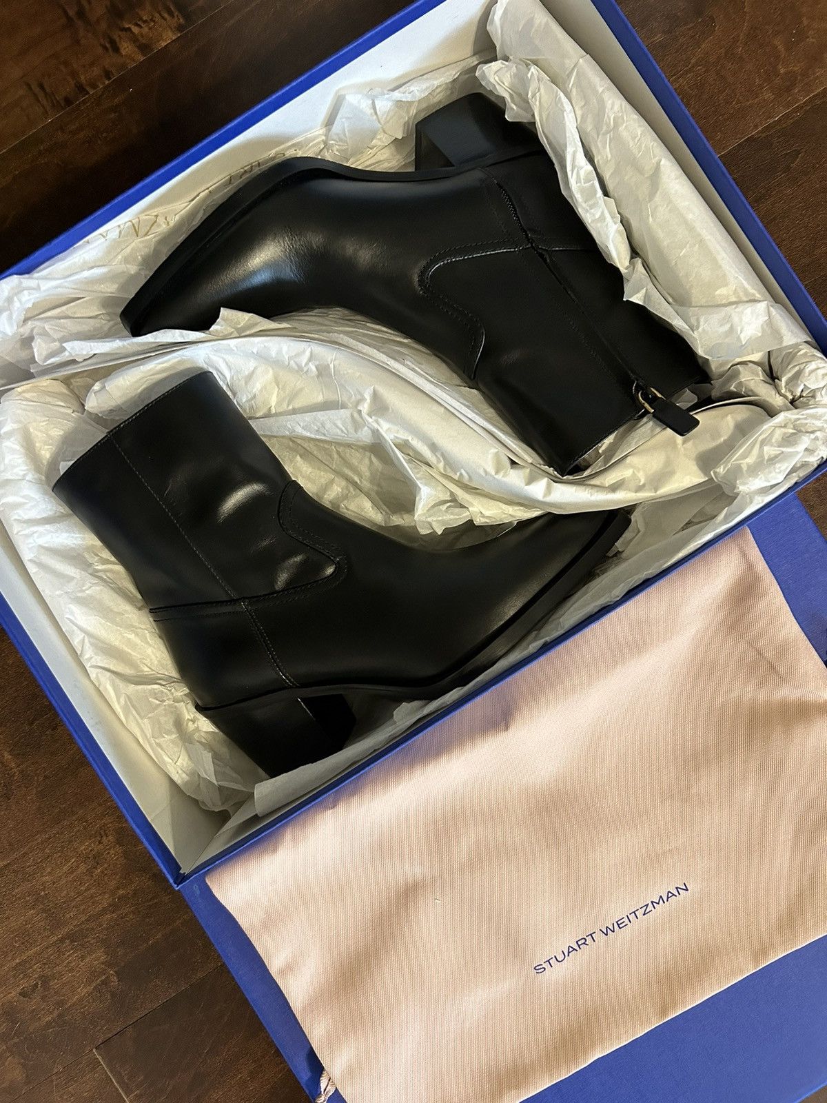 Stuart Weitzman Tate Leather Ankle Boots Size US 6.5 / IT 36.5 - 2 Thumbnail