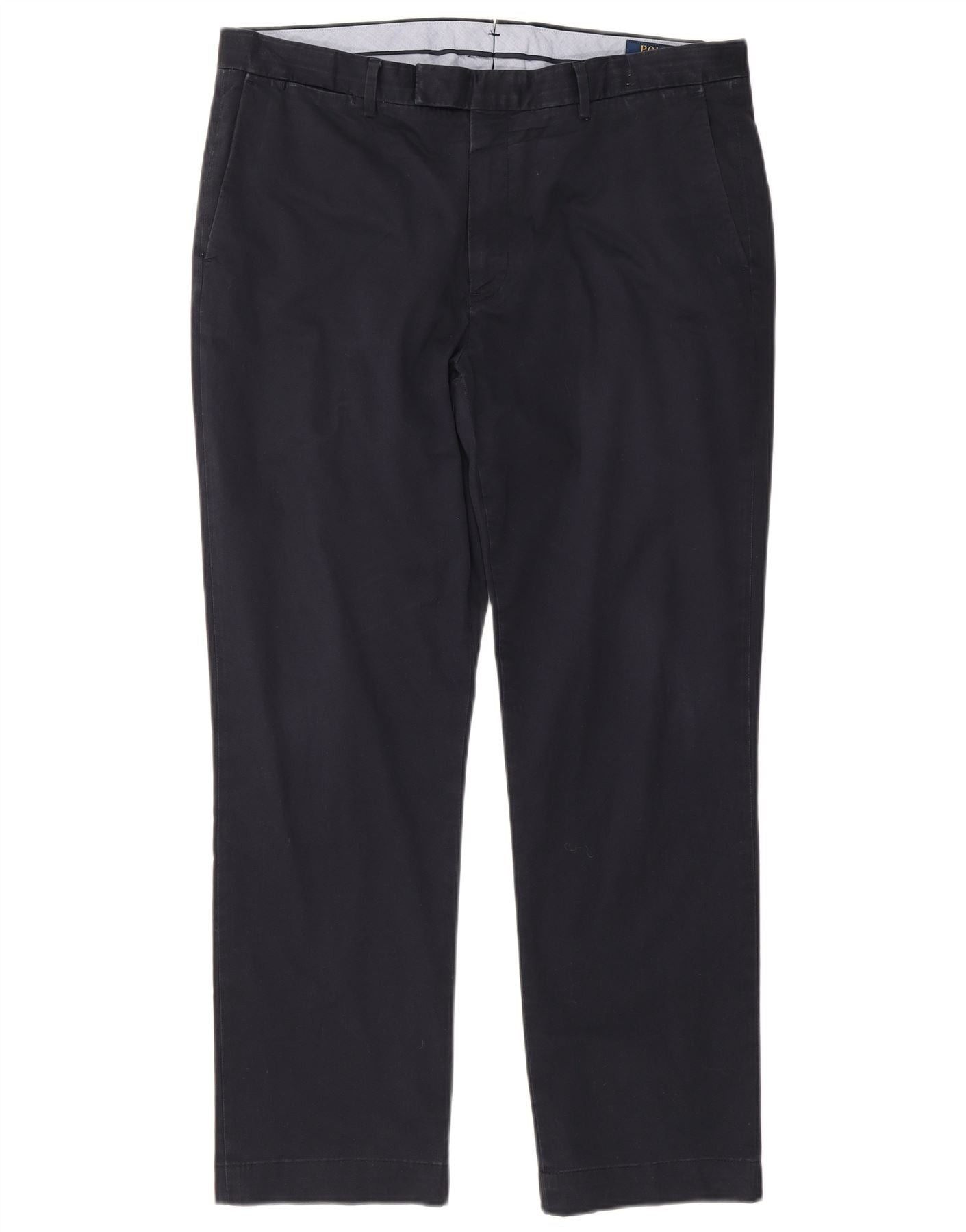 Polo Ralph Lauren Mens Straight Suit Trousers W36 L29 Navy Blue Cotton Size 34R - 1 Thumbnail