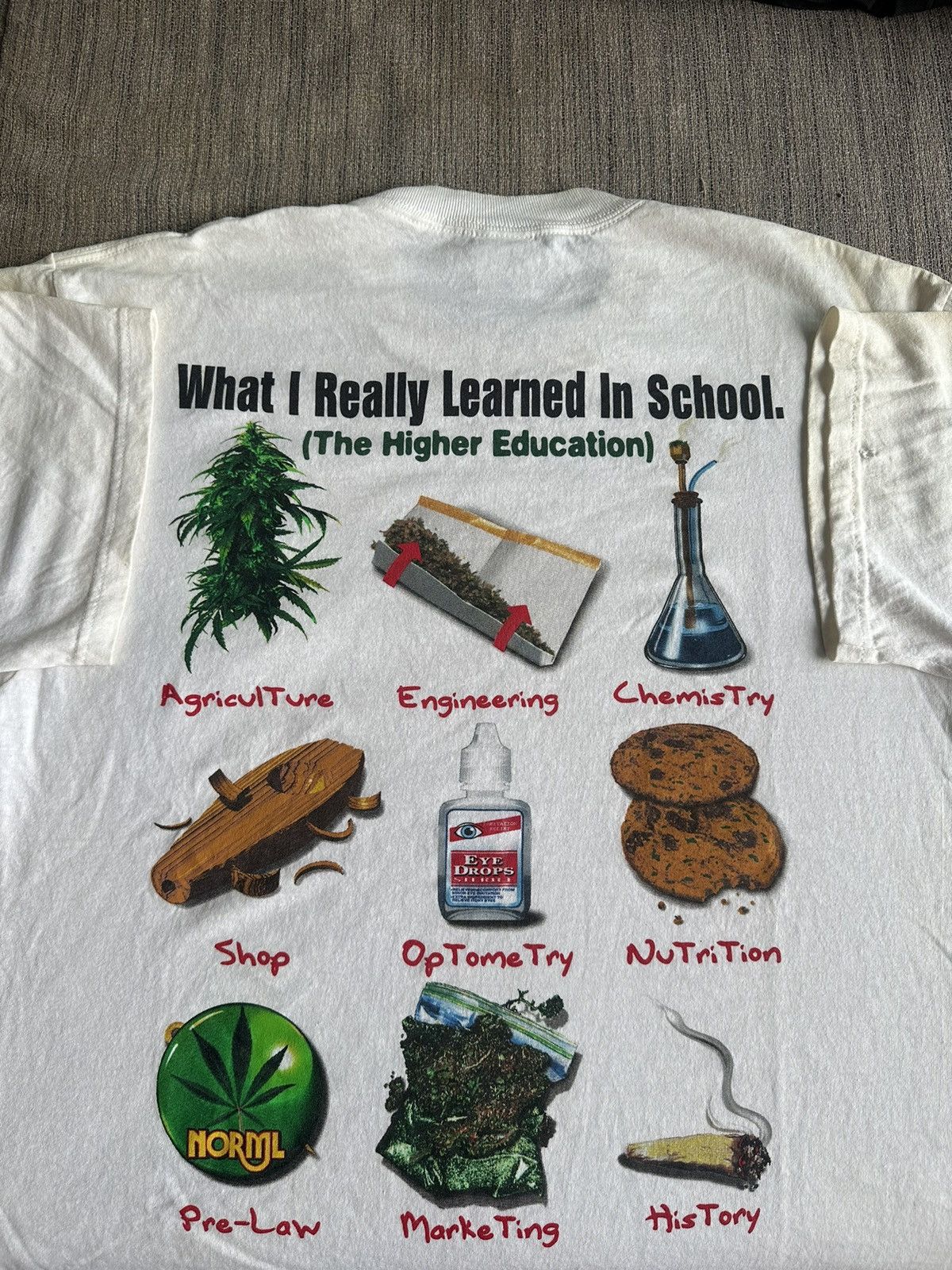 Vintage Vintage 90’s The Higher Education Weed Ganja Blunt Rare USA Size US L / EU 52-54 / 3 - 1 Thumbnail
