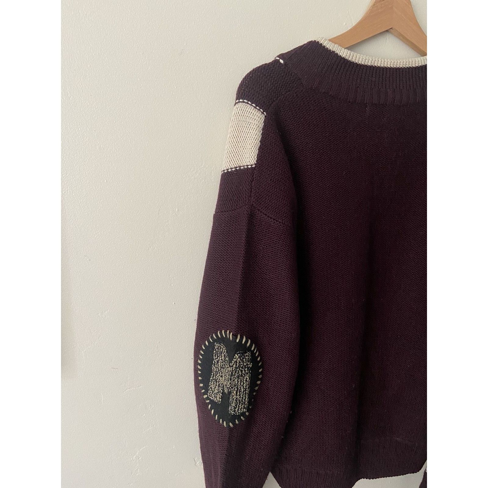 Matsuda Vintage Collegiate Patch Wool Sweater Size US L / EU 52-54 / 3 - 6 Thumbnail