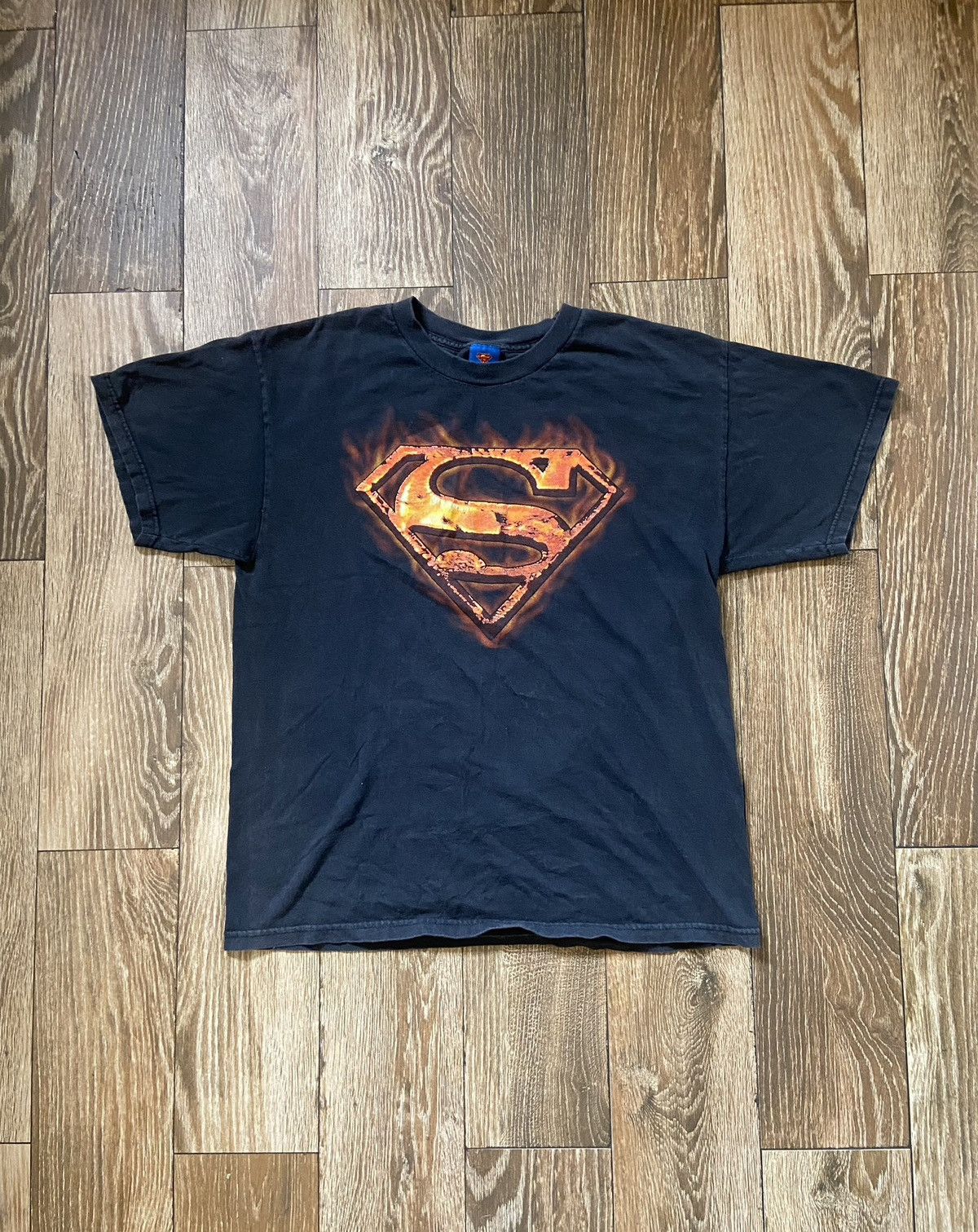 DOUBLECRAZY Flame Man Diamond Gradient Vintage T-shirt-041