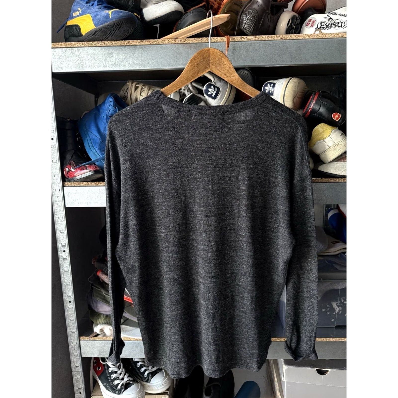 Isabel Marant VINTAGE ISABEL MARANT H&M SWEATER PULLOVER WOOMEN’S LONG SLEEVE CREW NECK SIZE 8 GRAY PUFF SLEEVE KNIT LOGO EMBROIDERED BUTTON BARBIE BLUE 9/10 Size M / US 6-8 / IT 42-44 - 5 Thumbnail