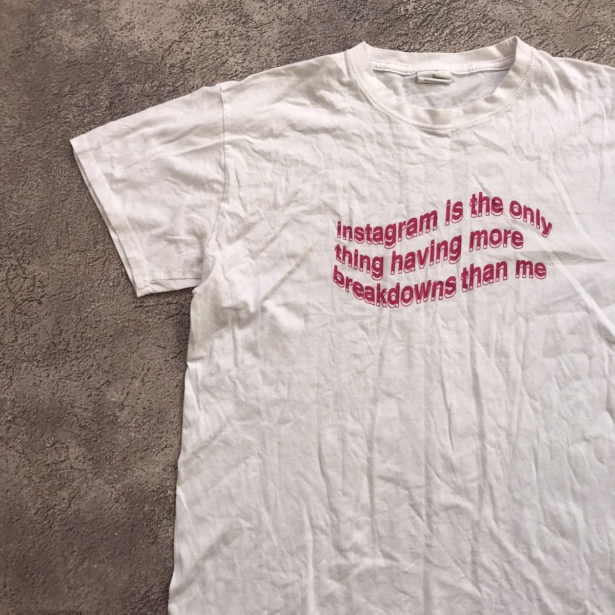 Vintage Y2K Indie Graphic Tee Instagram Meme Print Streetwear Slim L Size US L / EU 52-54 / 3 - 2 Thumbnail