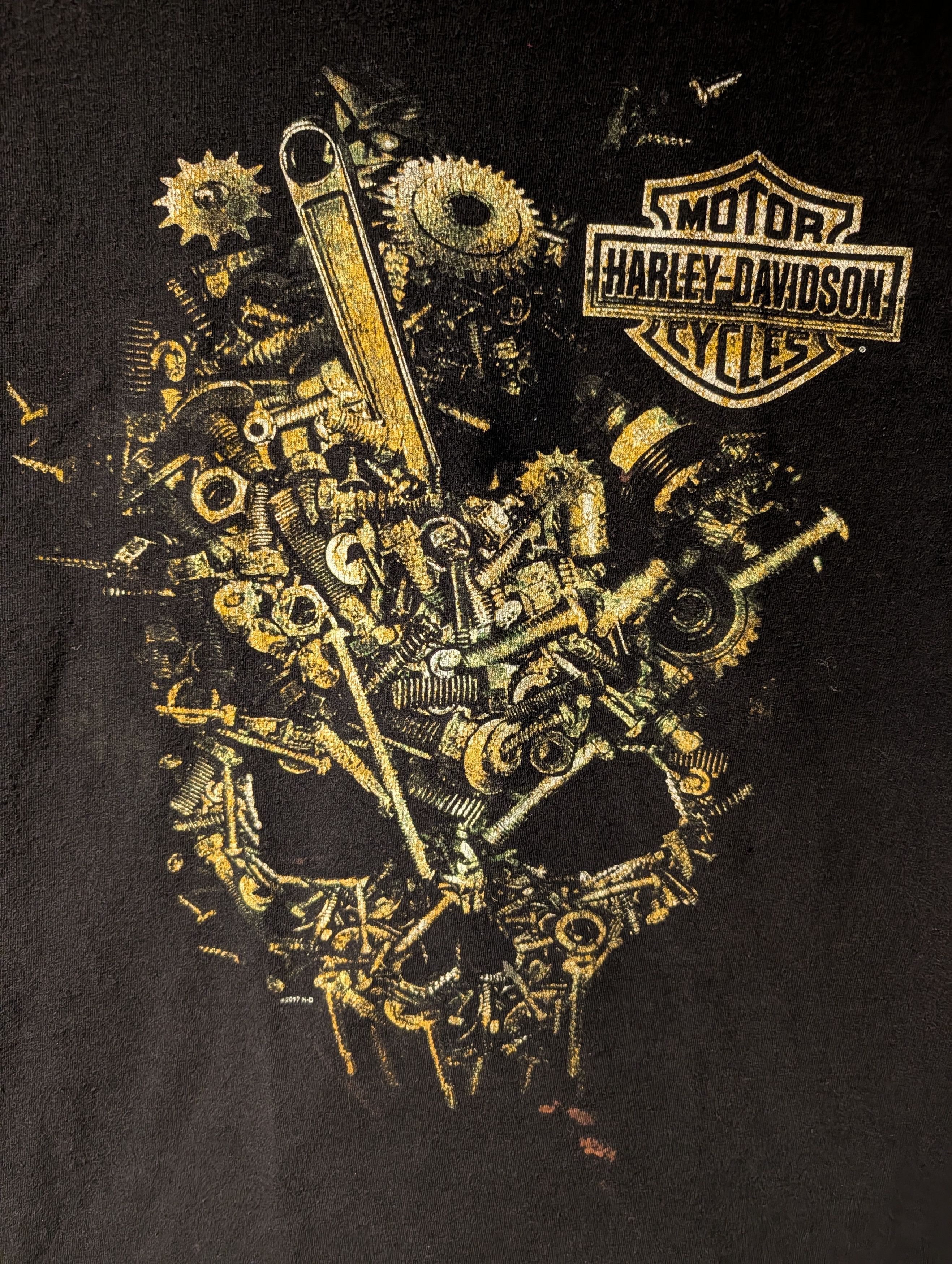 Harley Davidson Vintage Harley Davidson Rommel PA Mechanic Skull T Shirt Size US L / EU 52-54 / 3 - 2 Thumbnail