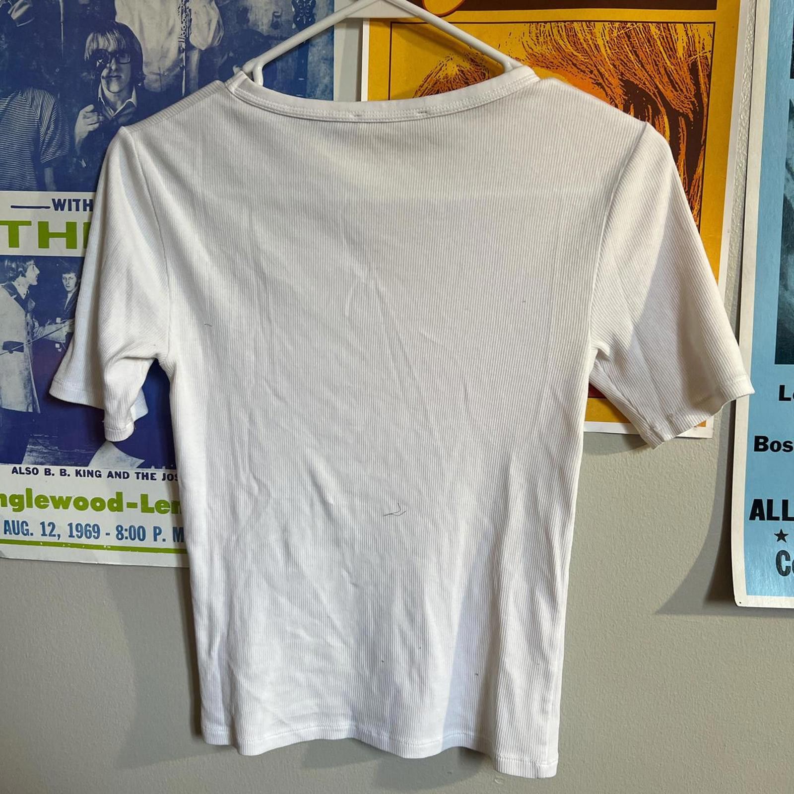 Zara White ribbed cotton t-shirt Size S / US 4 / IT 40 - 9 Thumbnail