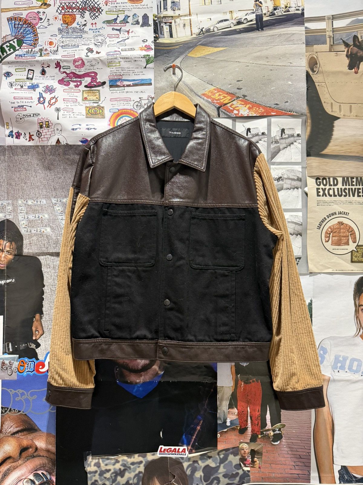 Gosha Rubchinskiy GOSHA RUBCHINSKIY DENIM BOX FIT JACKET WITH FAUX LEATHER Size US M / EU 48-50 / 2 - 1 Thumbnail