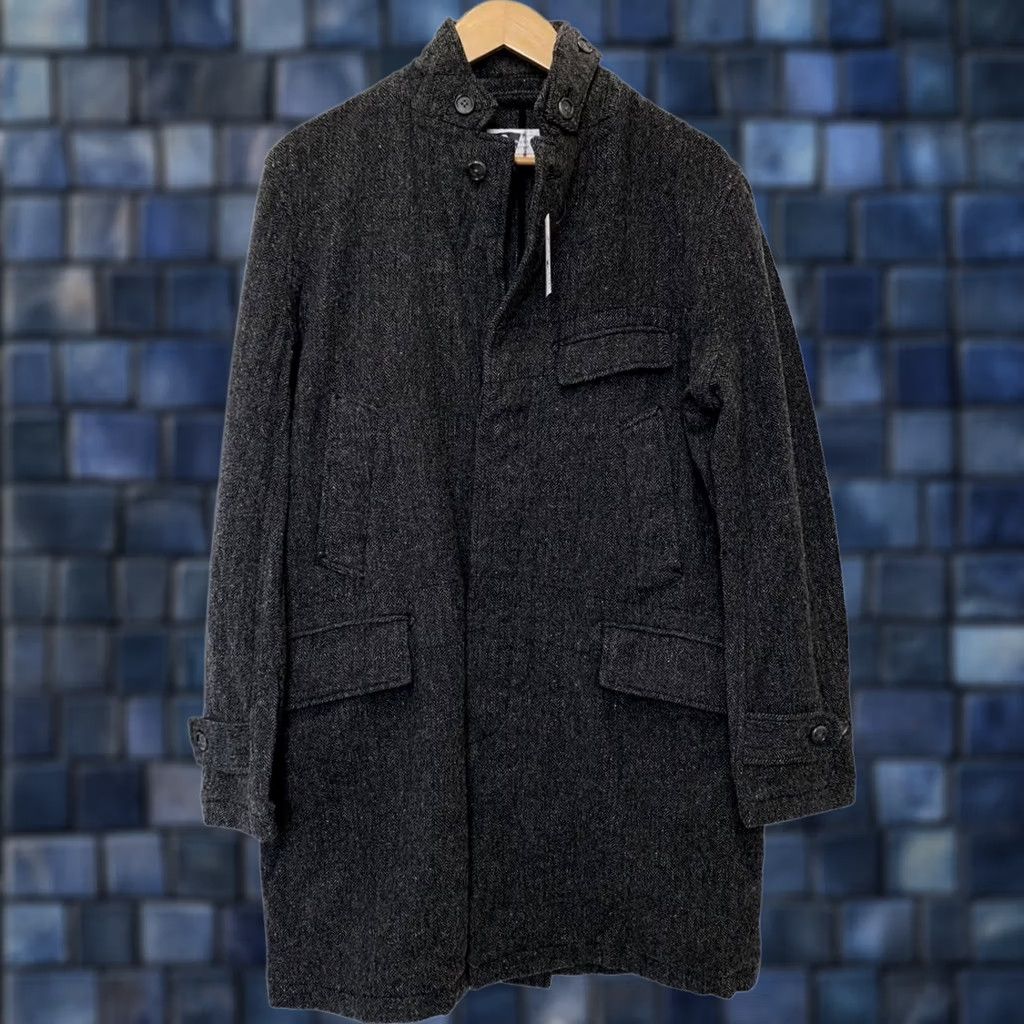 Engineered Garments Engineered Garments Coat Men's Herringbone Tweed Wool Gray Long Overcoat Size M Size US M / EU 48-50 / 2 - 1 Thumbnail