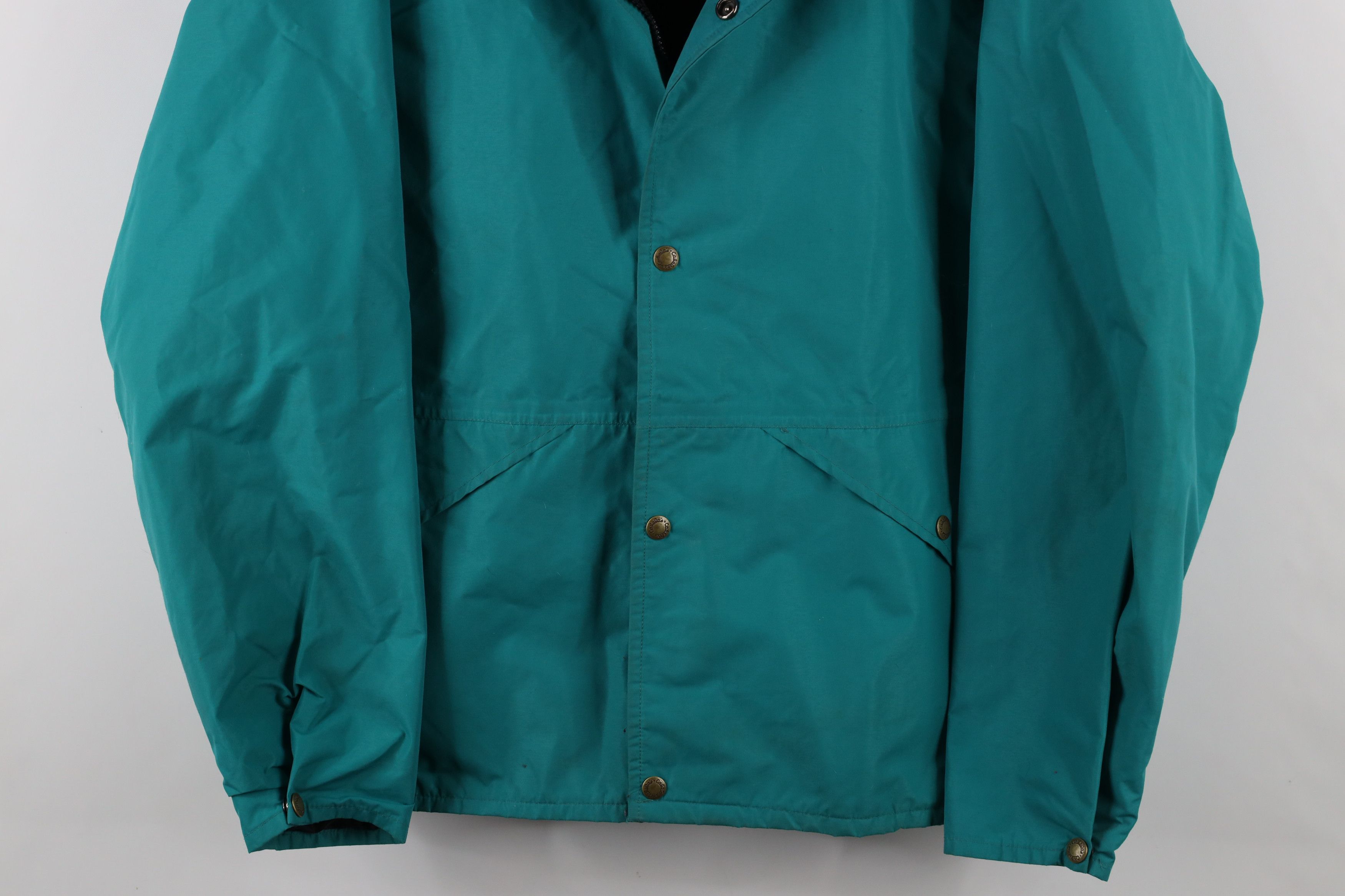 Cabelas × Vintage Vintage 80s 90s Cabelas Hooded Rain Jacket Teal USA Size US M / EU 48-50 / 2 - 3 Thumbnail