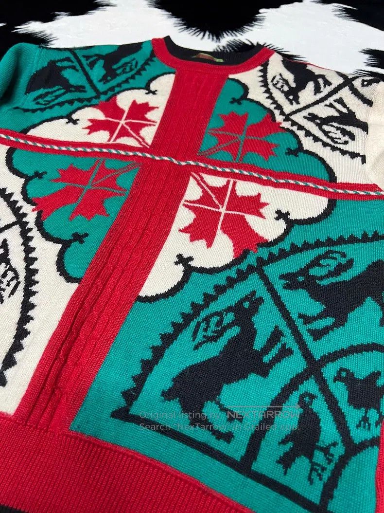 Kenzo Kenzo Christmas Fair Isle Red and Green Knit 100% Wool Size L / US 10 / IT 46 - 3 Thumbnail
