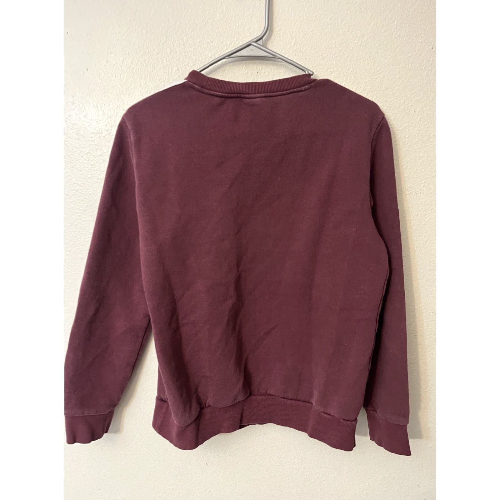 Adidas Adidas Sweatshirt Womens Small Essentials 3 Stripes Fleece Pullover Crew Neck Maroon White Size S / US 4 / IT 40 - 2 Thumbnail