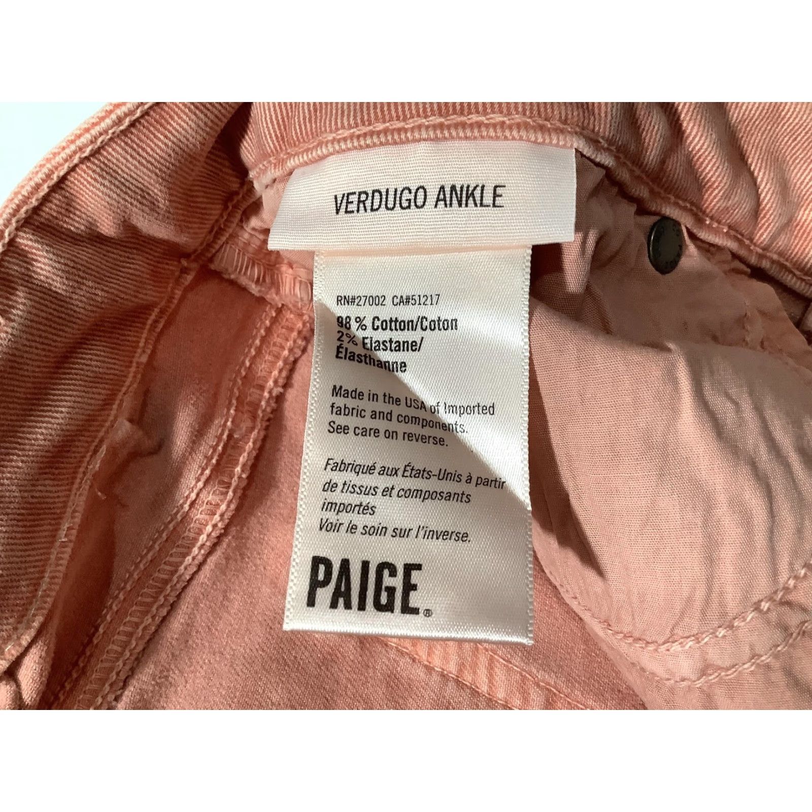 Paige Paige Verdugo Ankle Jeans Womens Pink Frayed Hem Skinny Stretch Denim Pants Size 27" / US 4 / IT 40 - 5 Thumbnail
