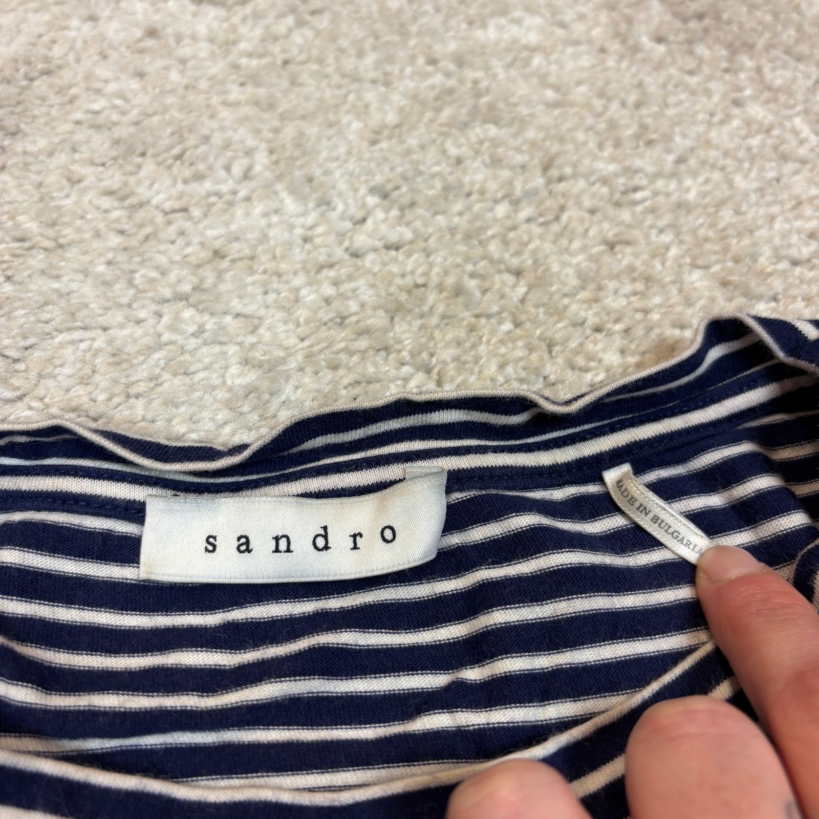 Sandro Sandro Paris Long Sleeve Striped Shirt Women's Large Size L / US 10 / IT 46 - 4 Thumbnail