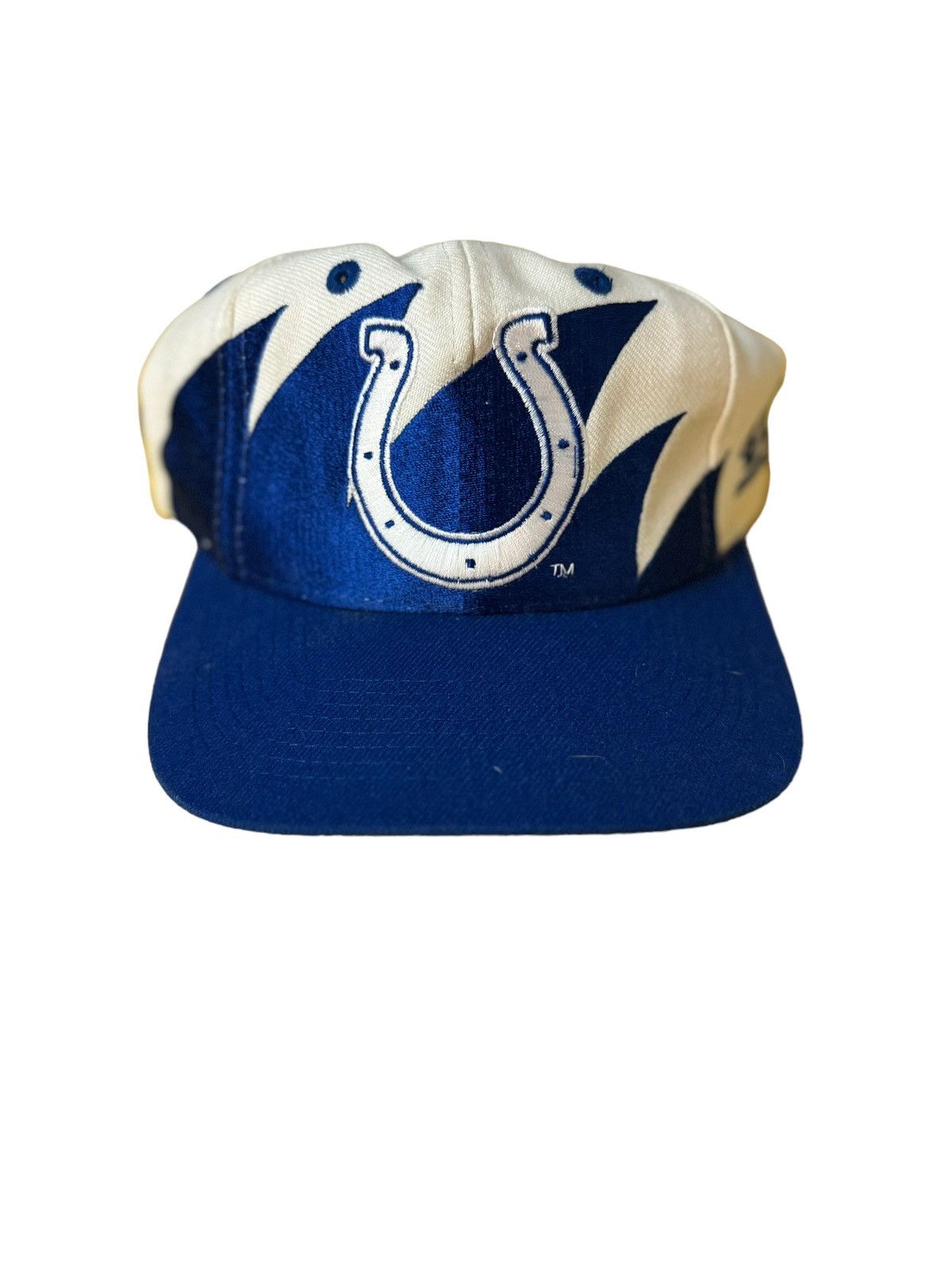 image of Colts Sharktooth Hat Nfl Vintage Script Splash in Blue, Men's